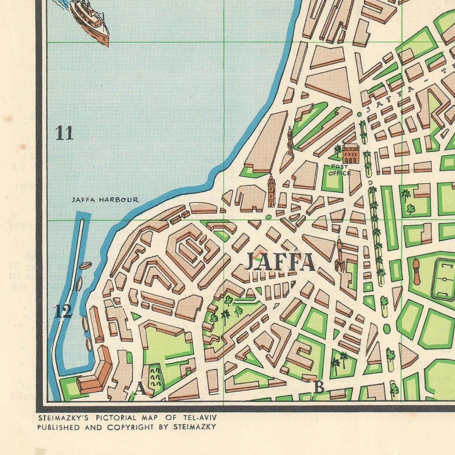 detail of the map from the bottom left corner