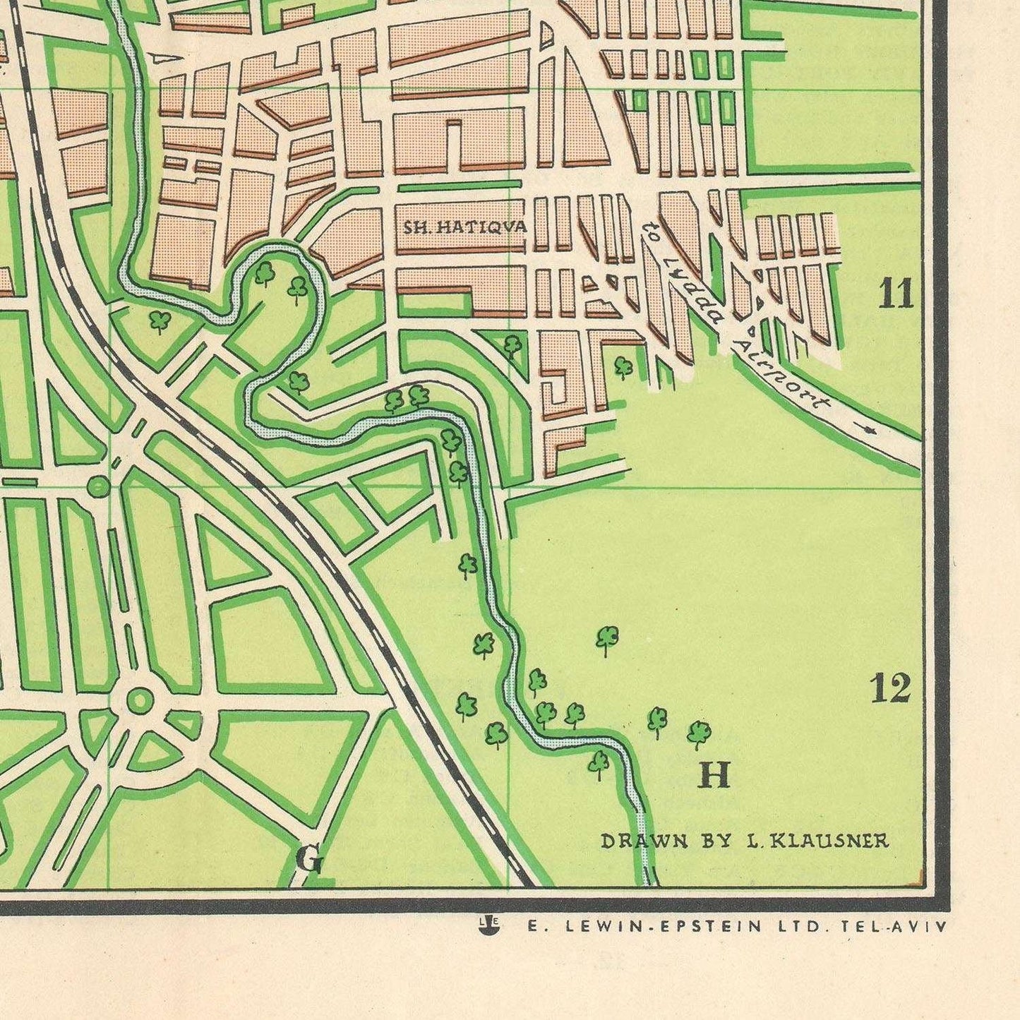 detail of the map from the bottom right corner