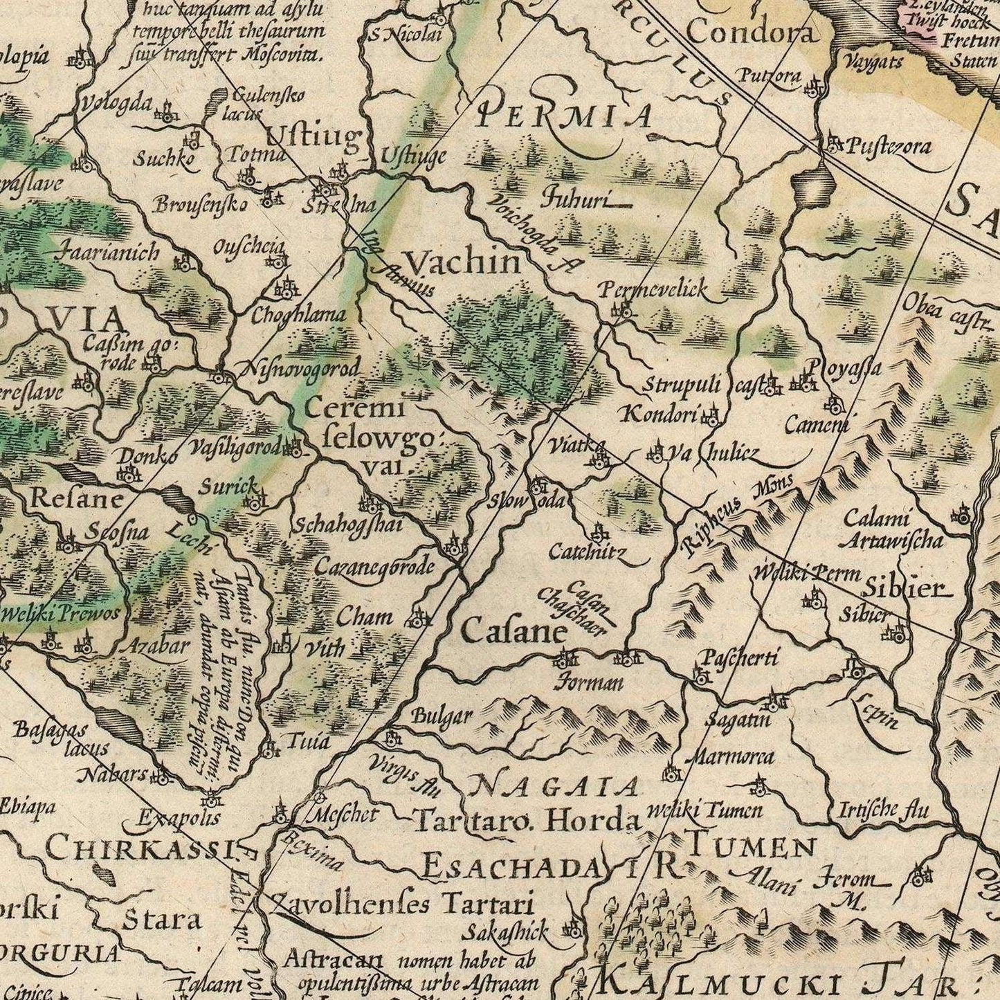 detail of the map from the centre left