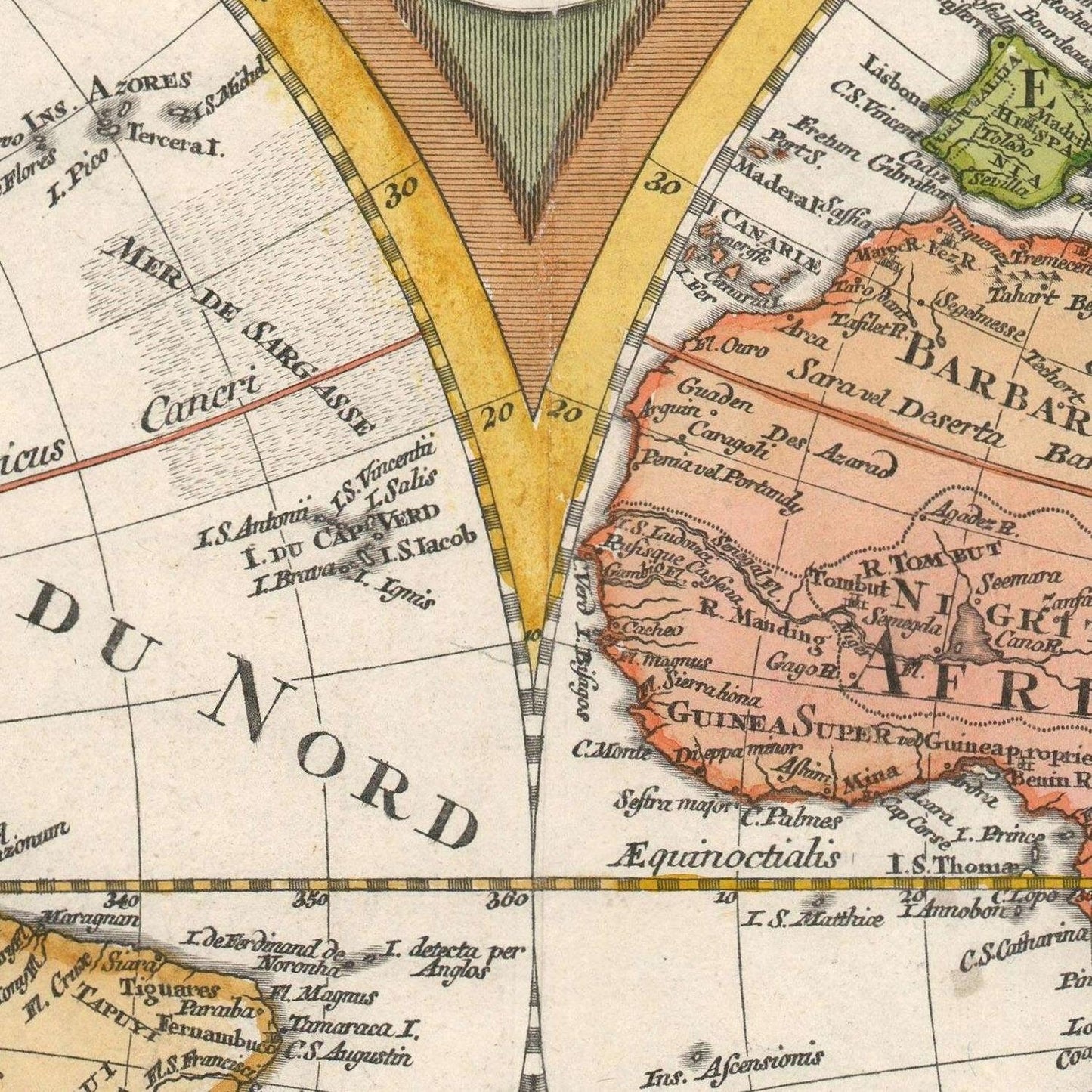 detail of the map from the centre 