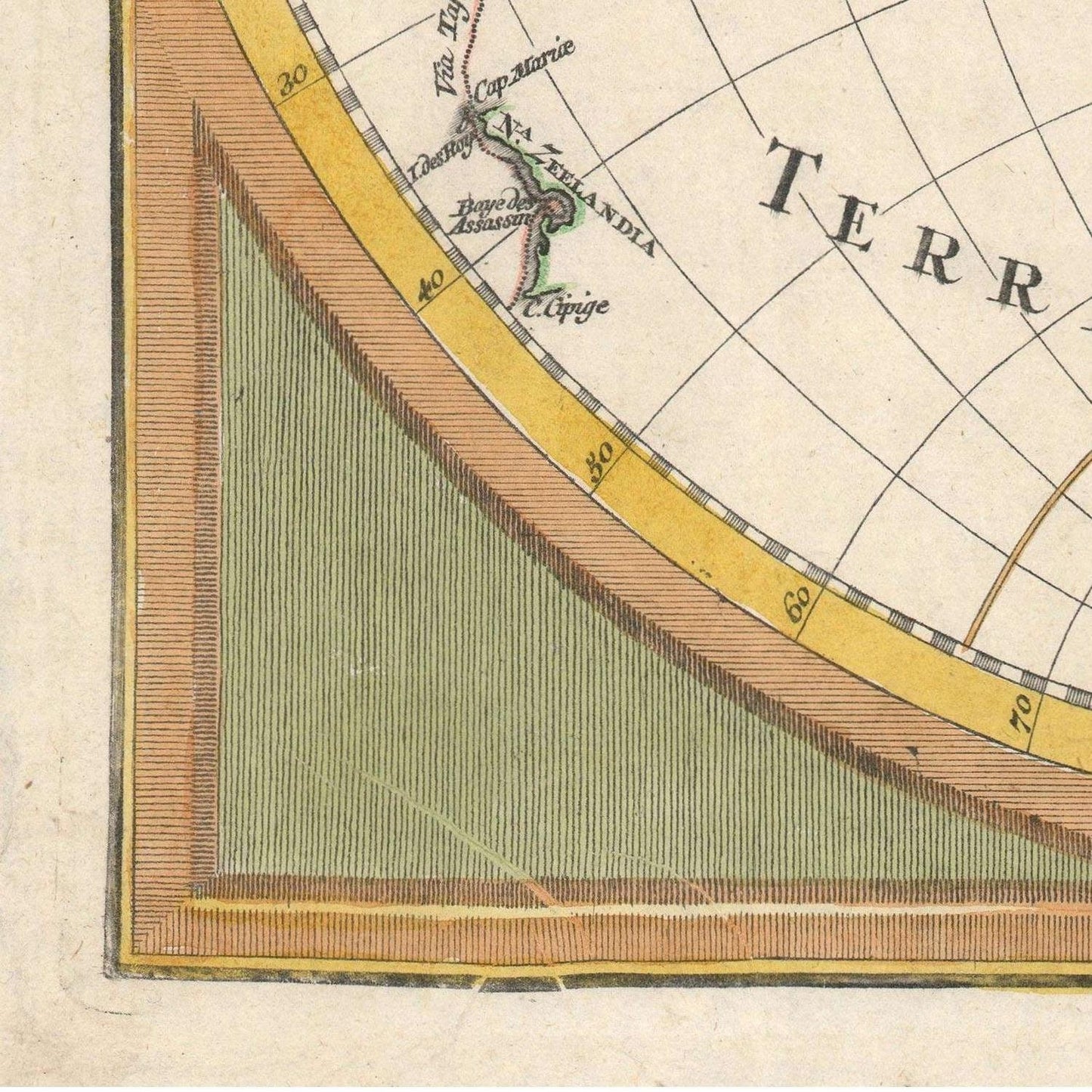 detail of the map from the bottom left corner