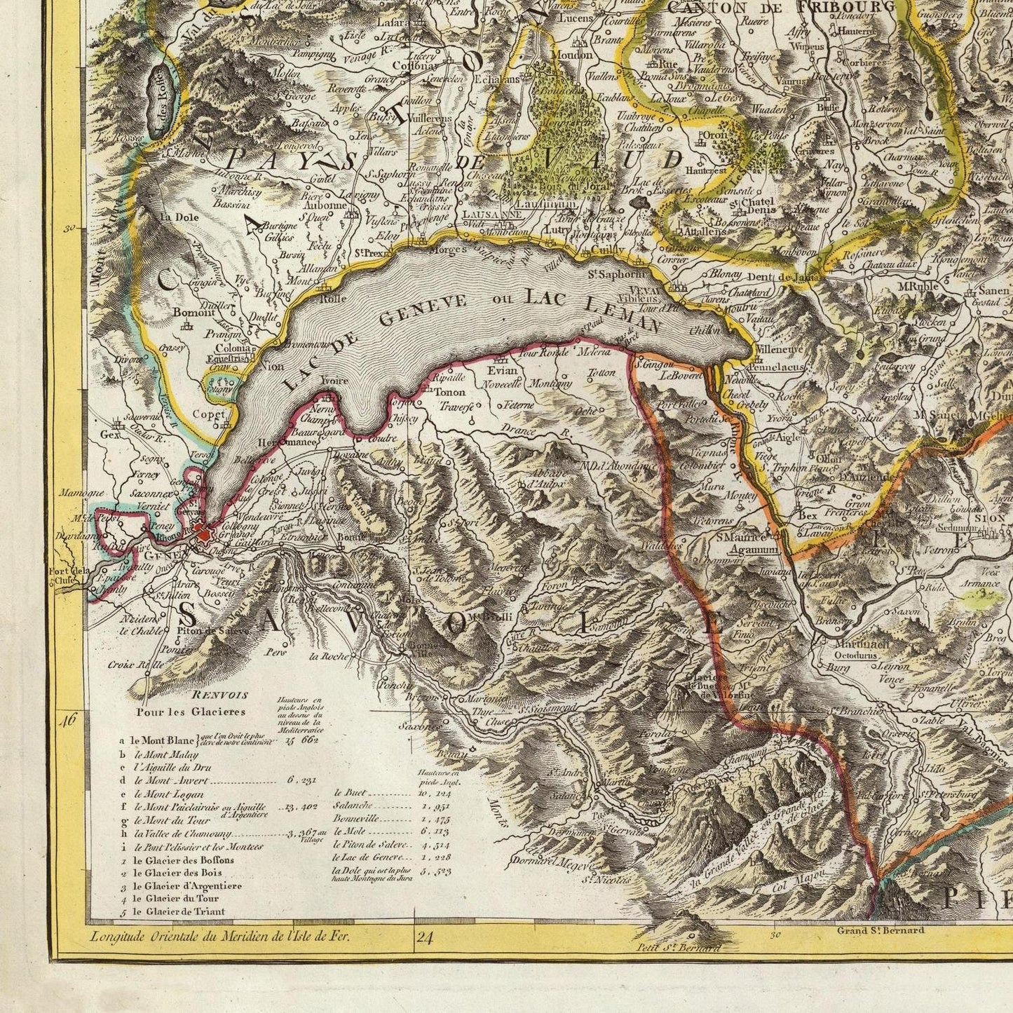 detail of the map from the bottom left corner