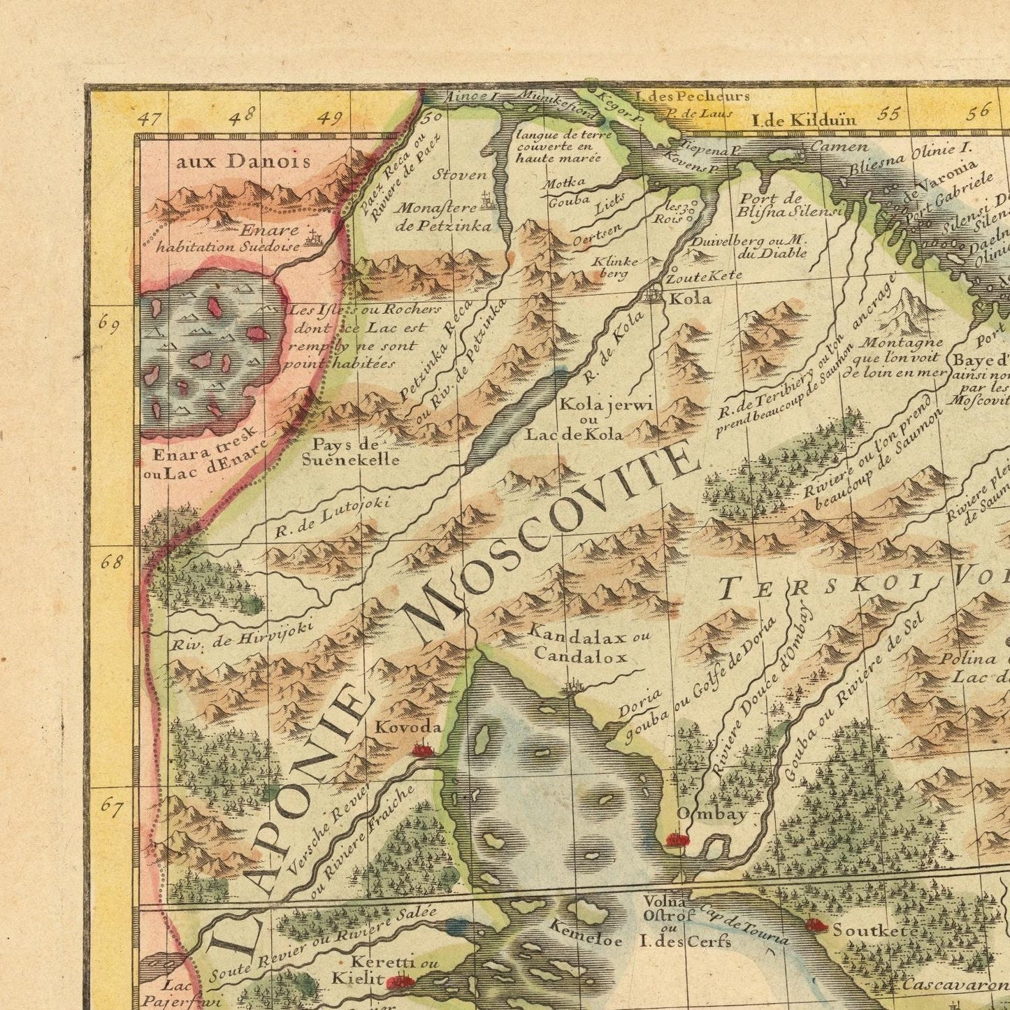 detail of the map from the top left corner