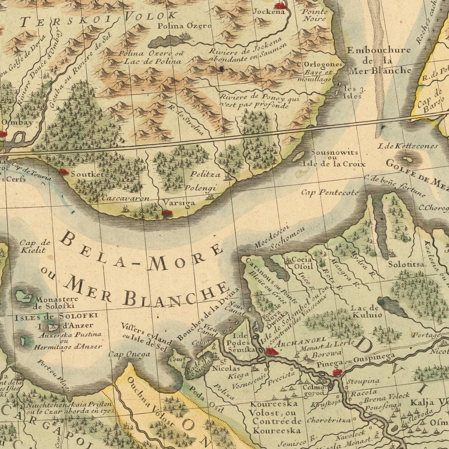 detail of the map from the centre 