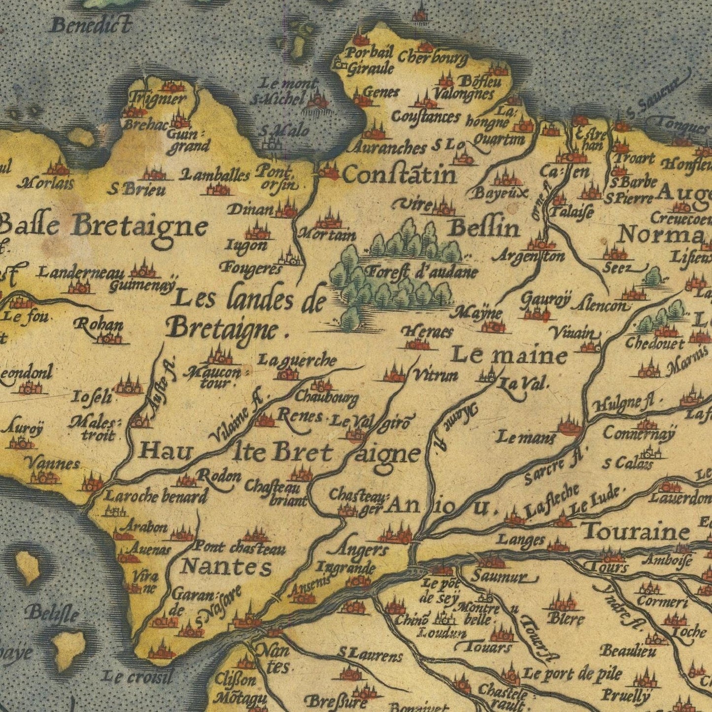 detail of the map from the centre left