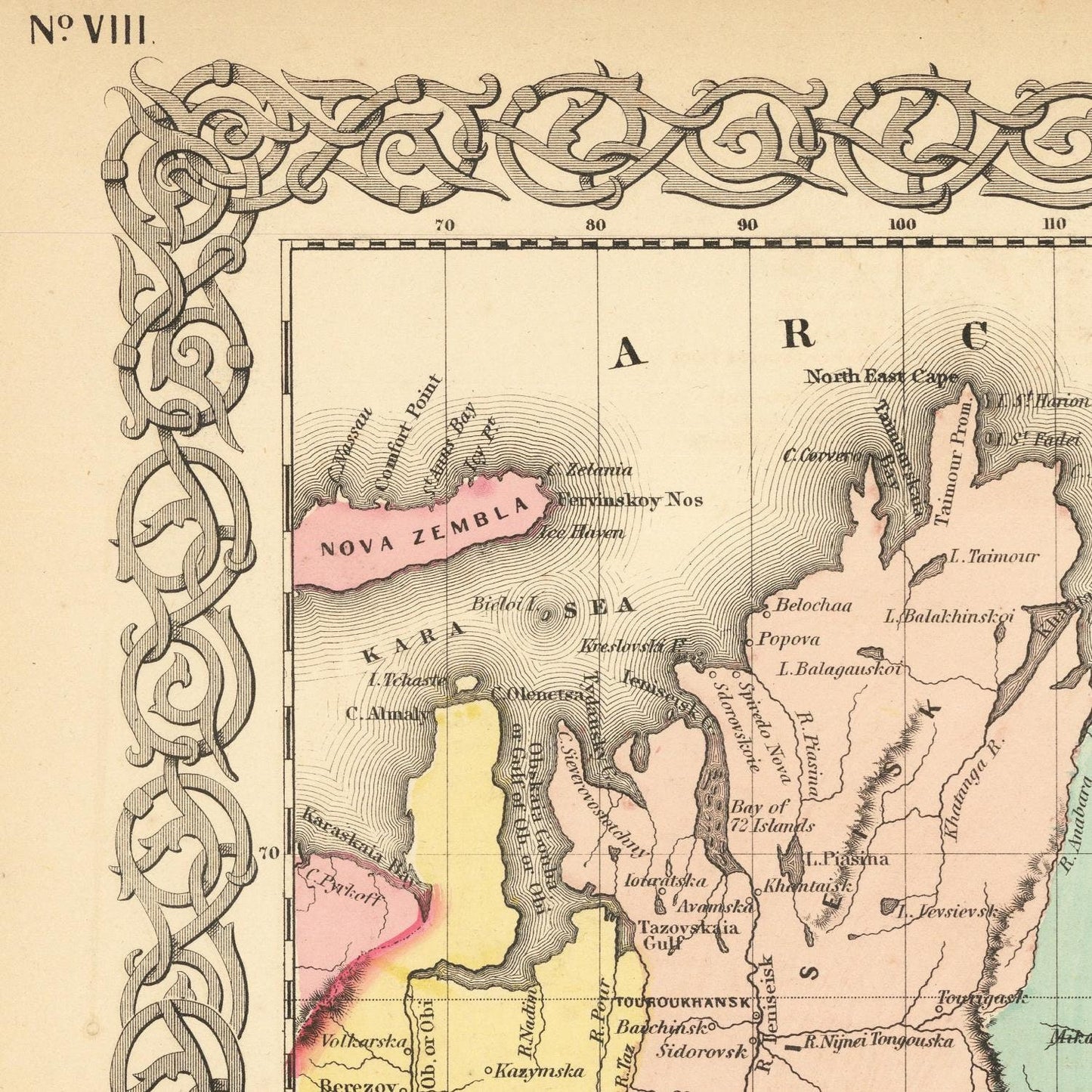 detail of the map from the top left corner