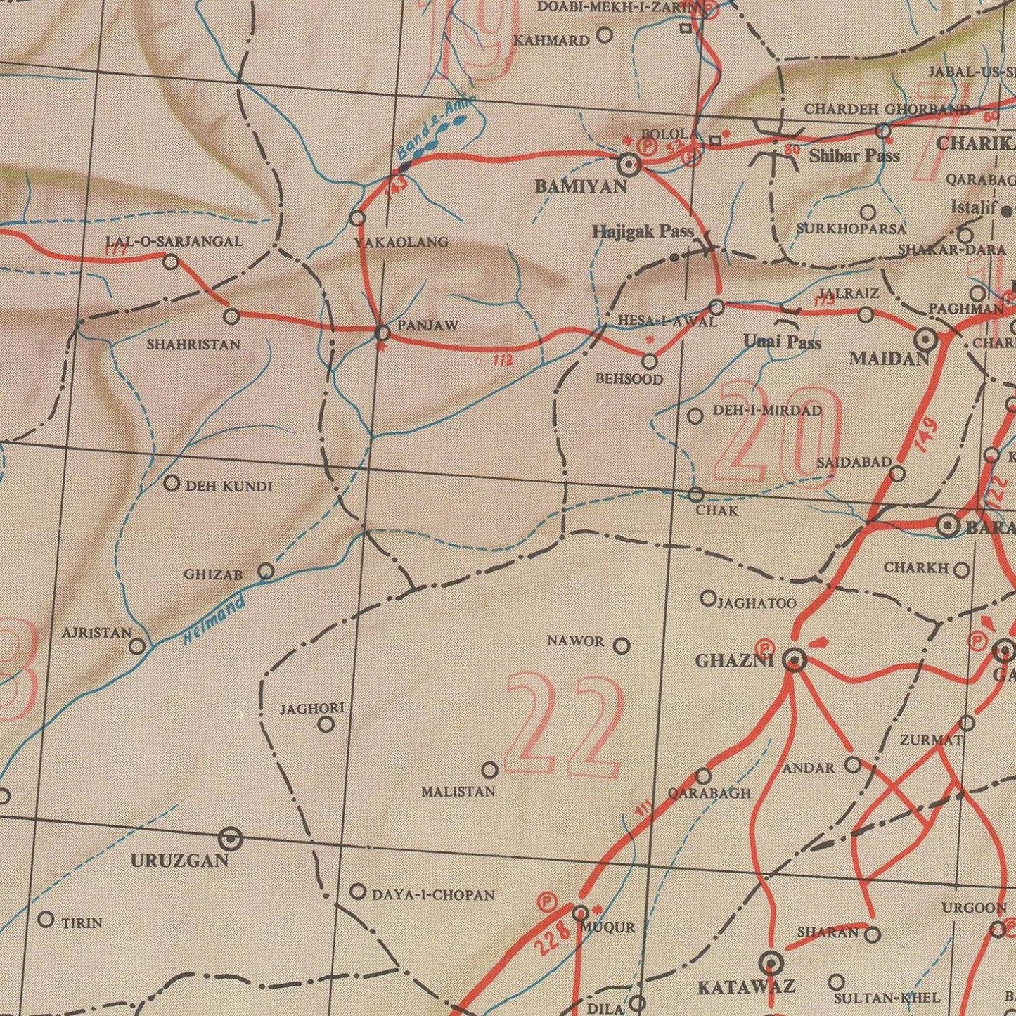 detail of the map from the centre 