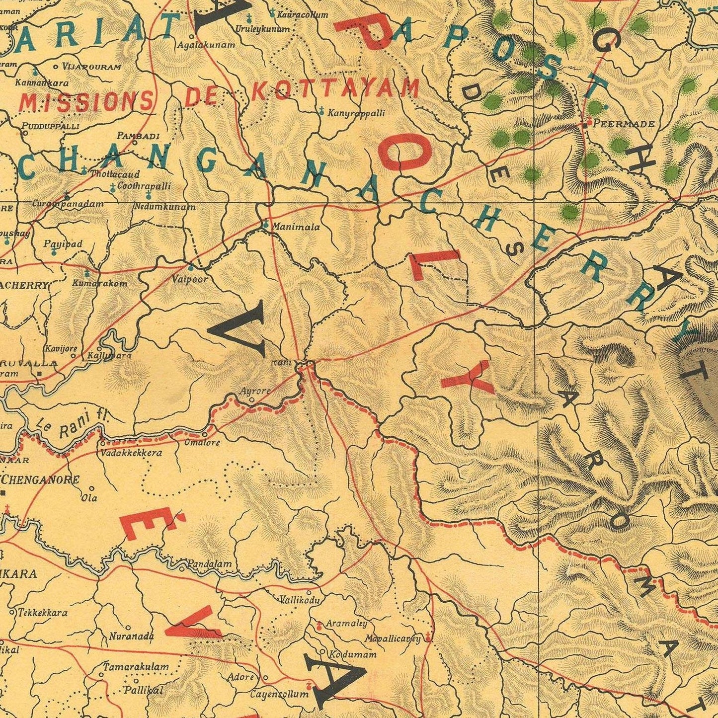 detail of the map from the centre 