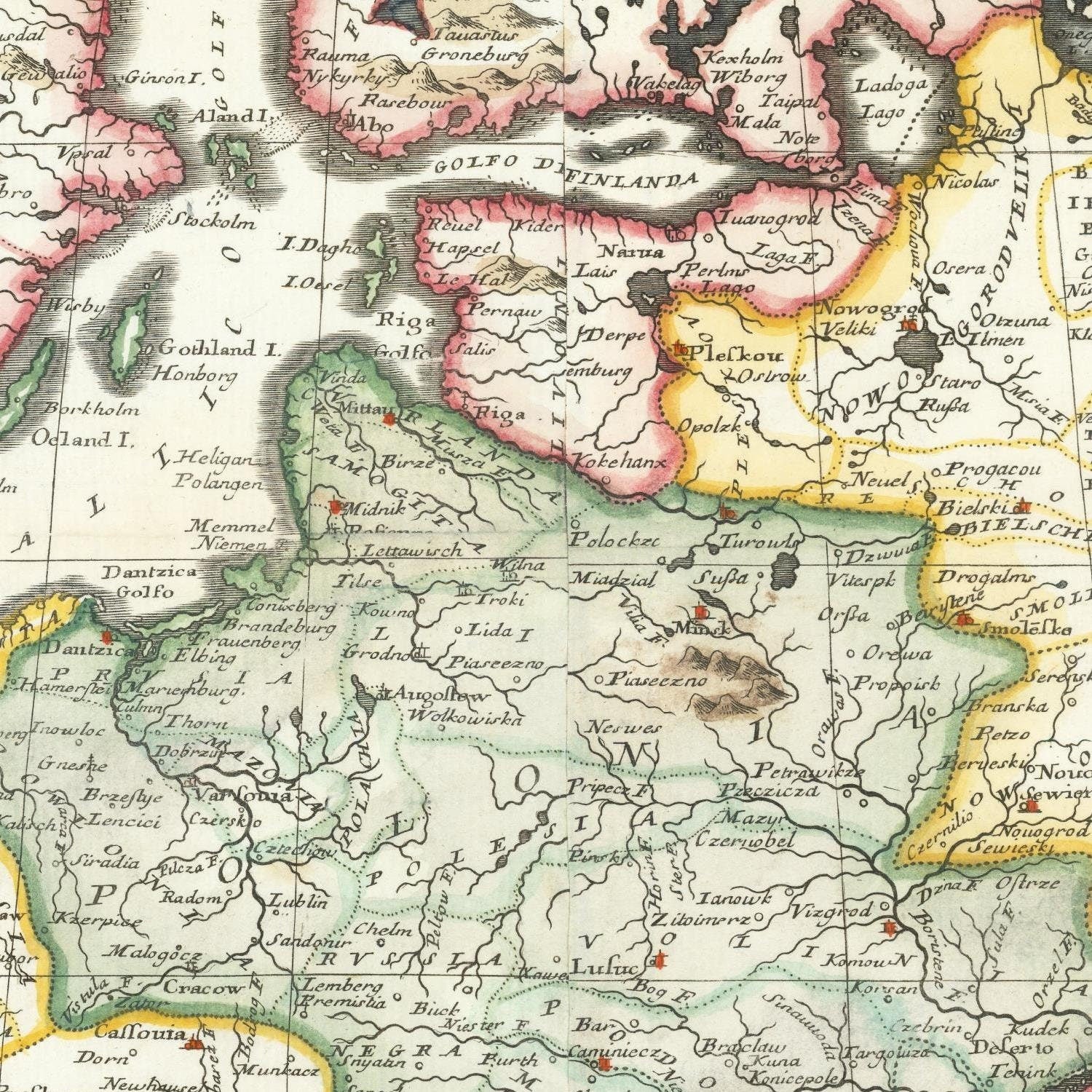 detail of the map from the centre 