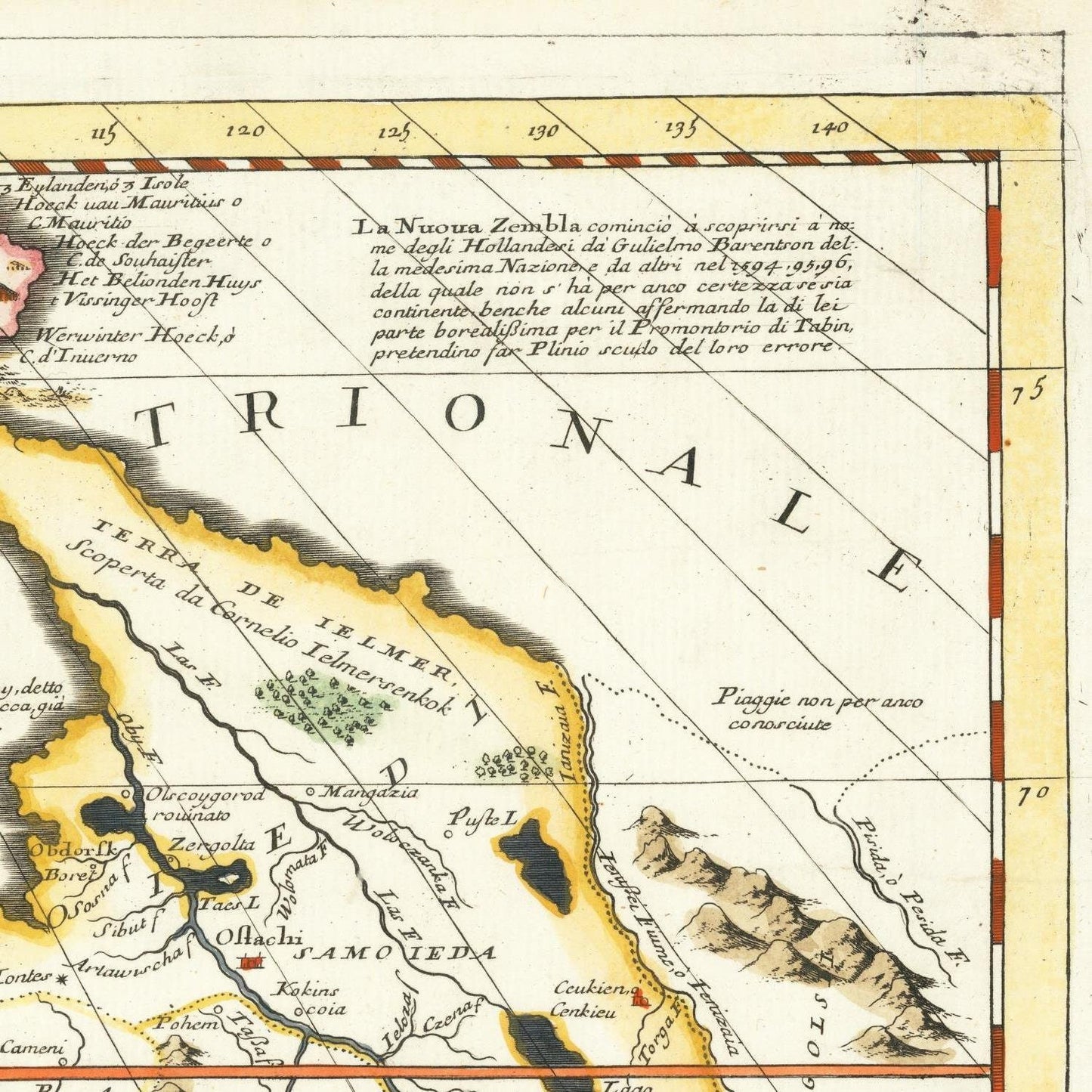 detail of the map from the top right corner