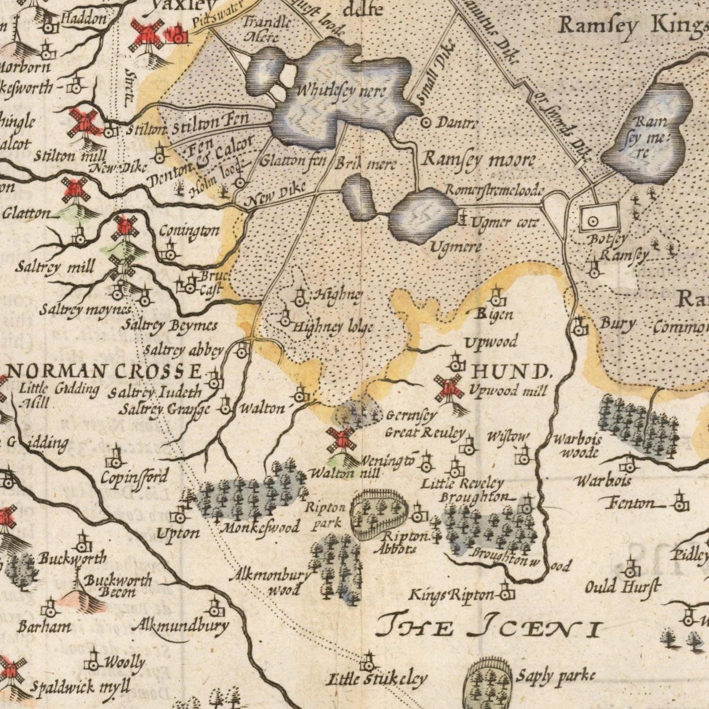 detail of the map from the centre 