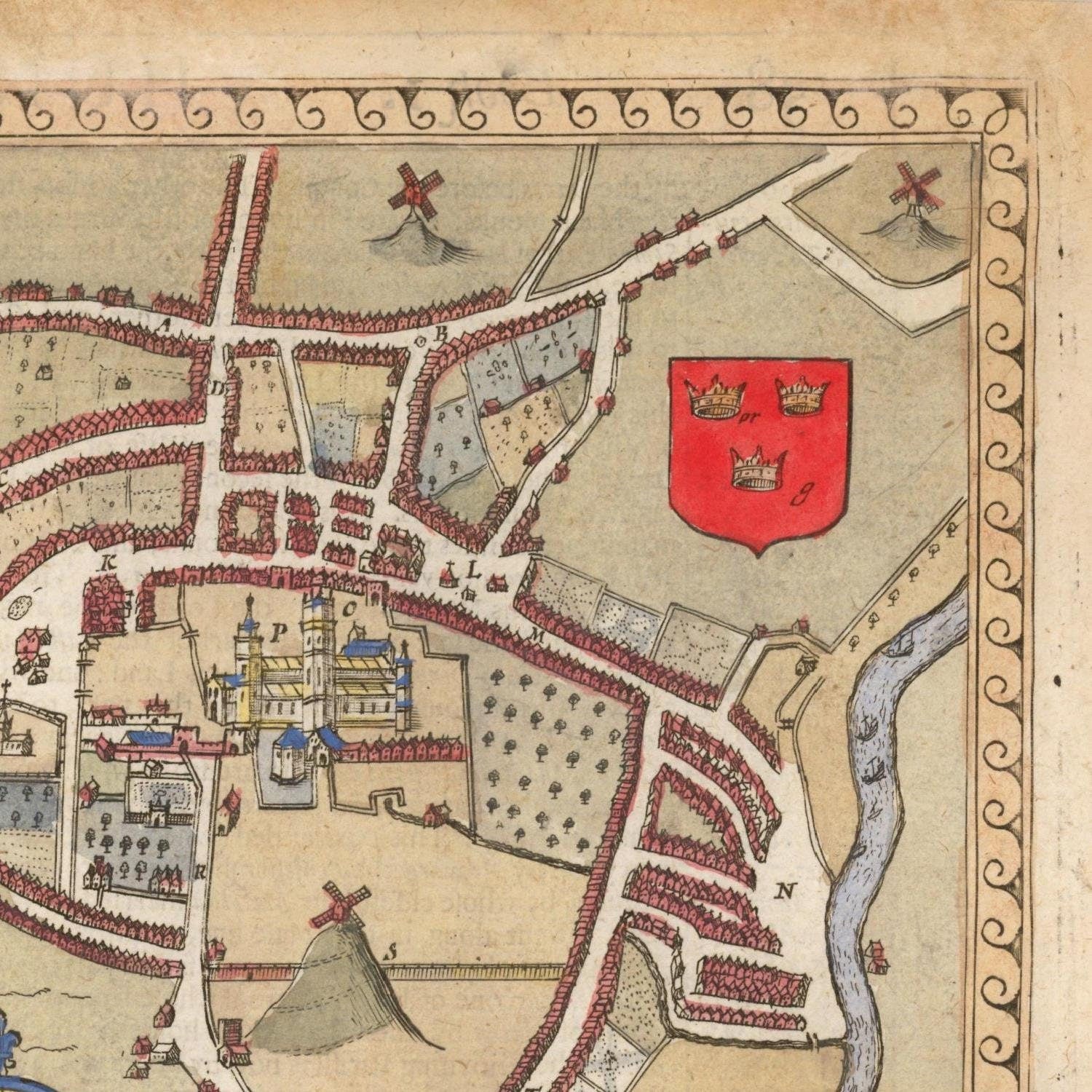 detail of the map from the top right corner