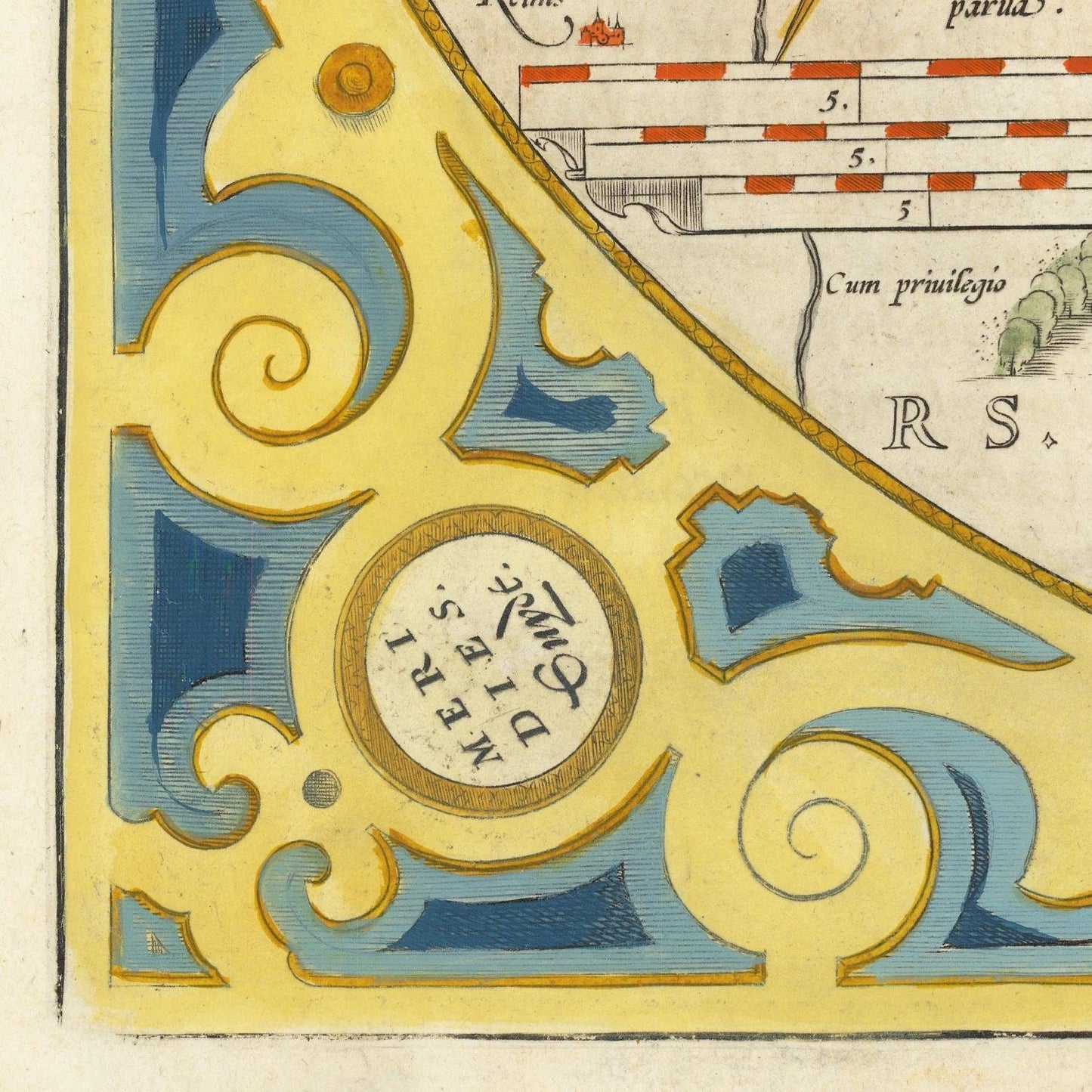 detail of the map from the bottom left corner