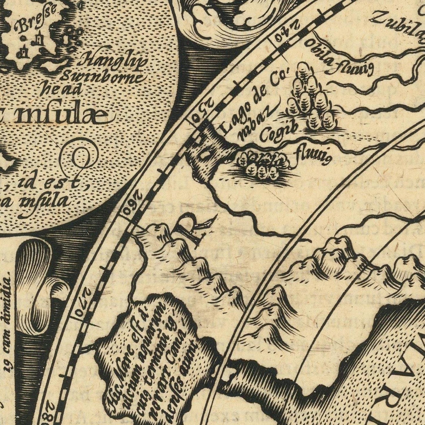 detail of the map from the centre left