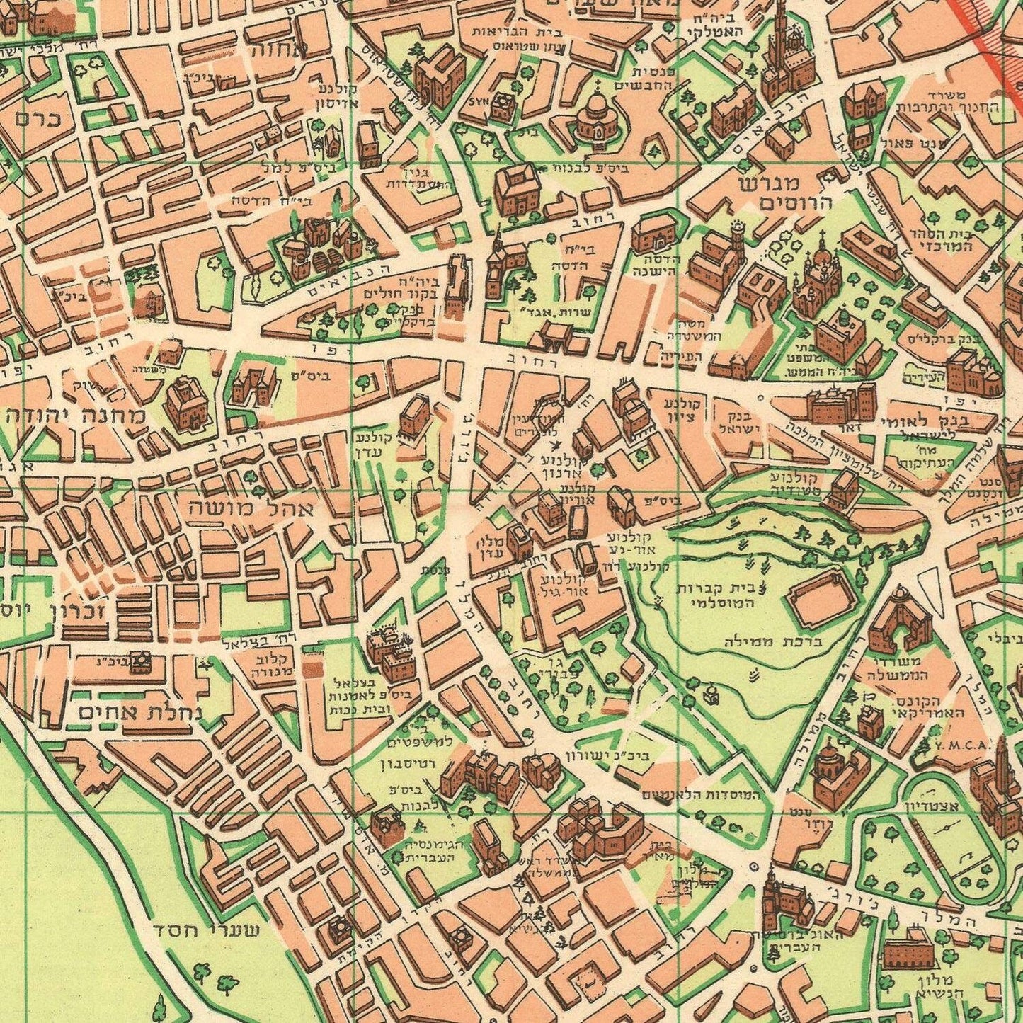 detail of the map from the centre 