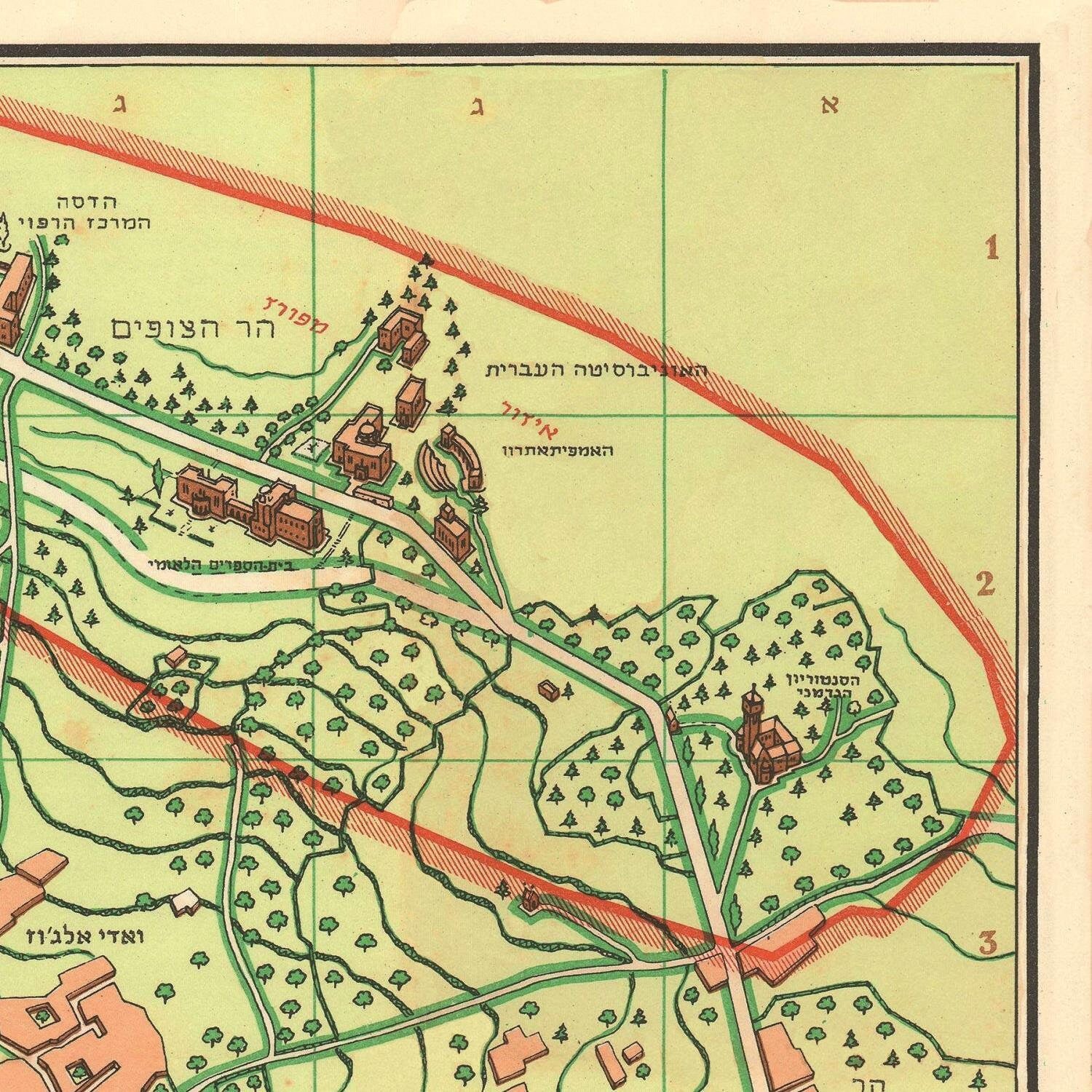 detail of the map from the top right corner