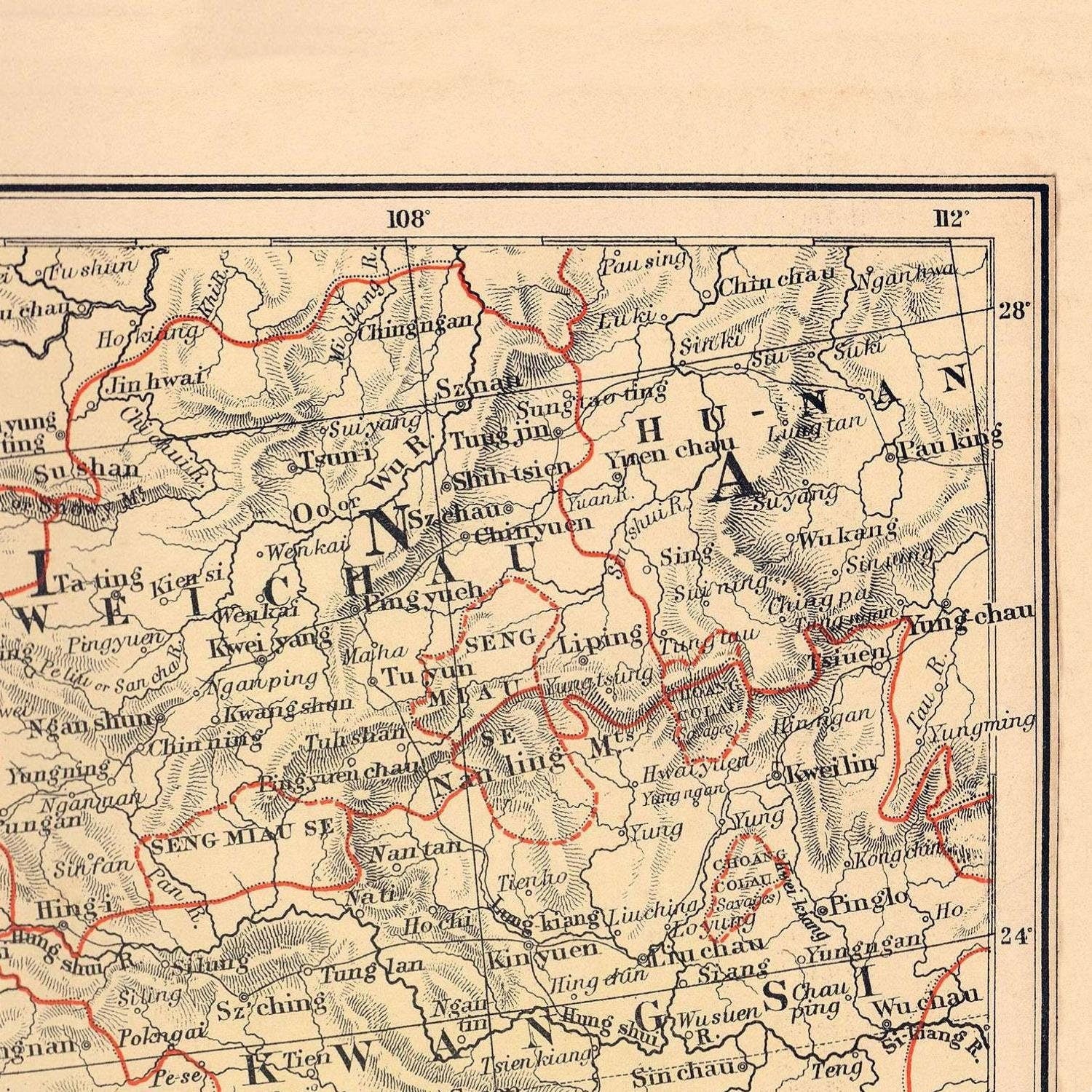 detail of the map from the top right corner