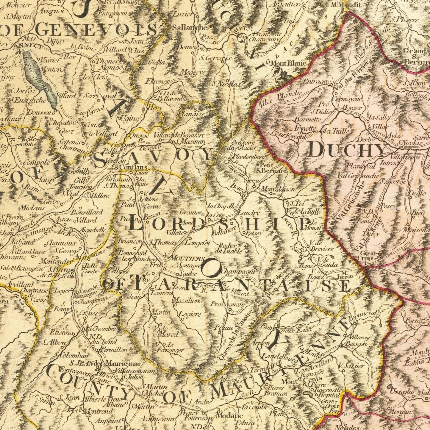 detail of the map from the centre left