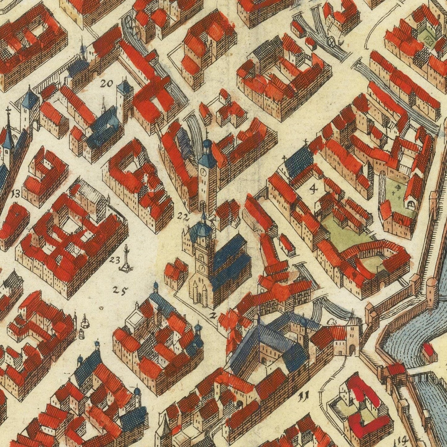 Ancient map of Munchen, 1636