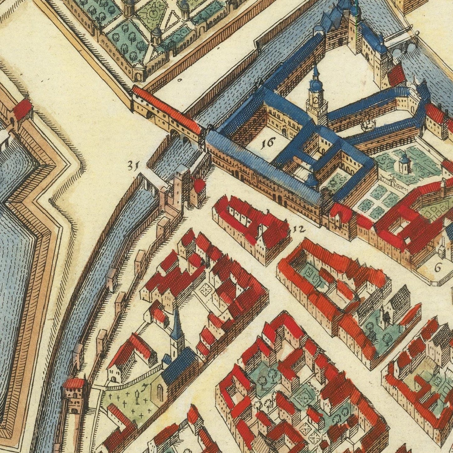 Ancient map of Munchen, 1636