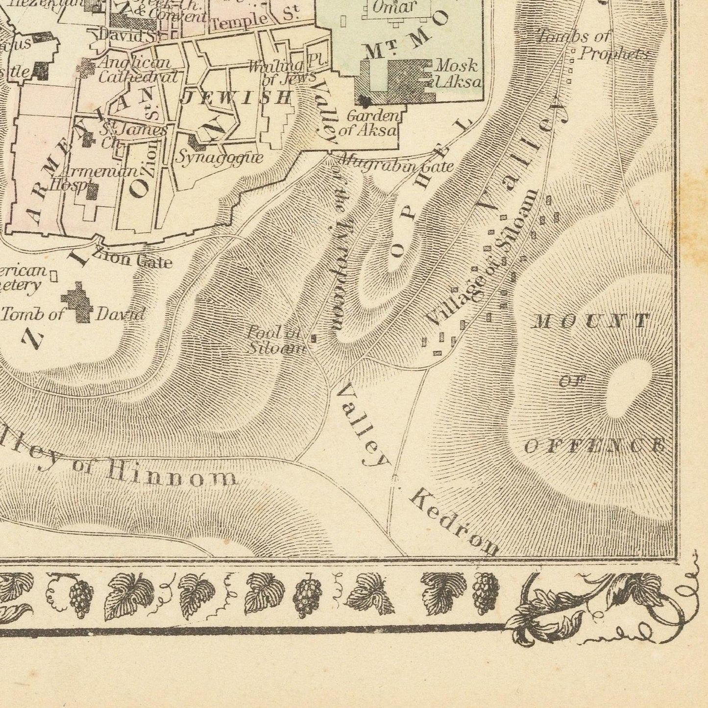 detail of the map from the bottom right corner