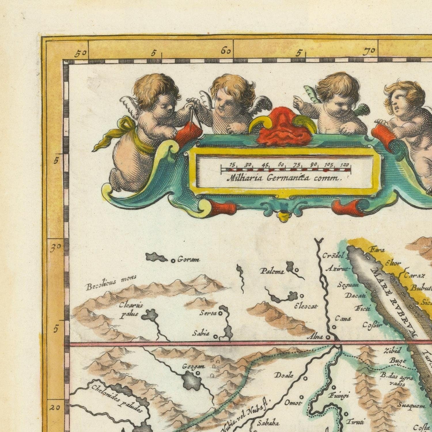 detail of the map from the top left corner