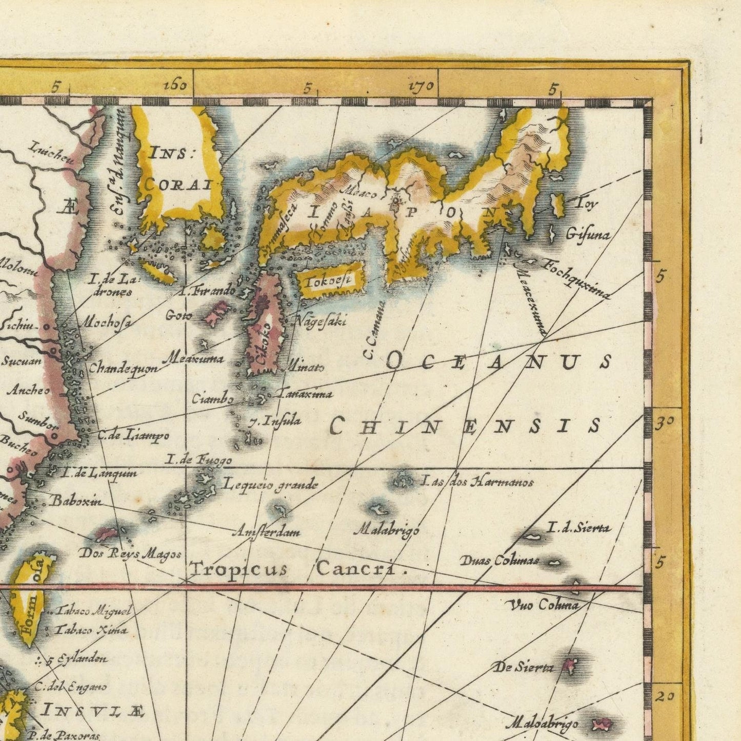 detail of the map from the top right corner