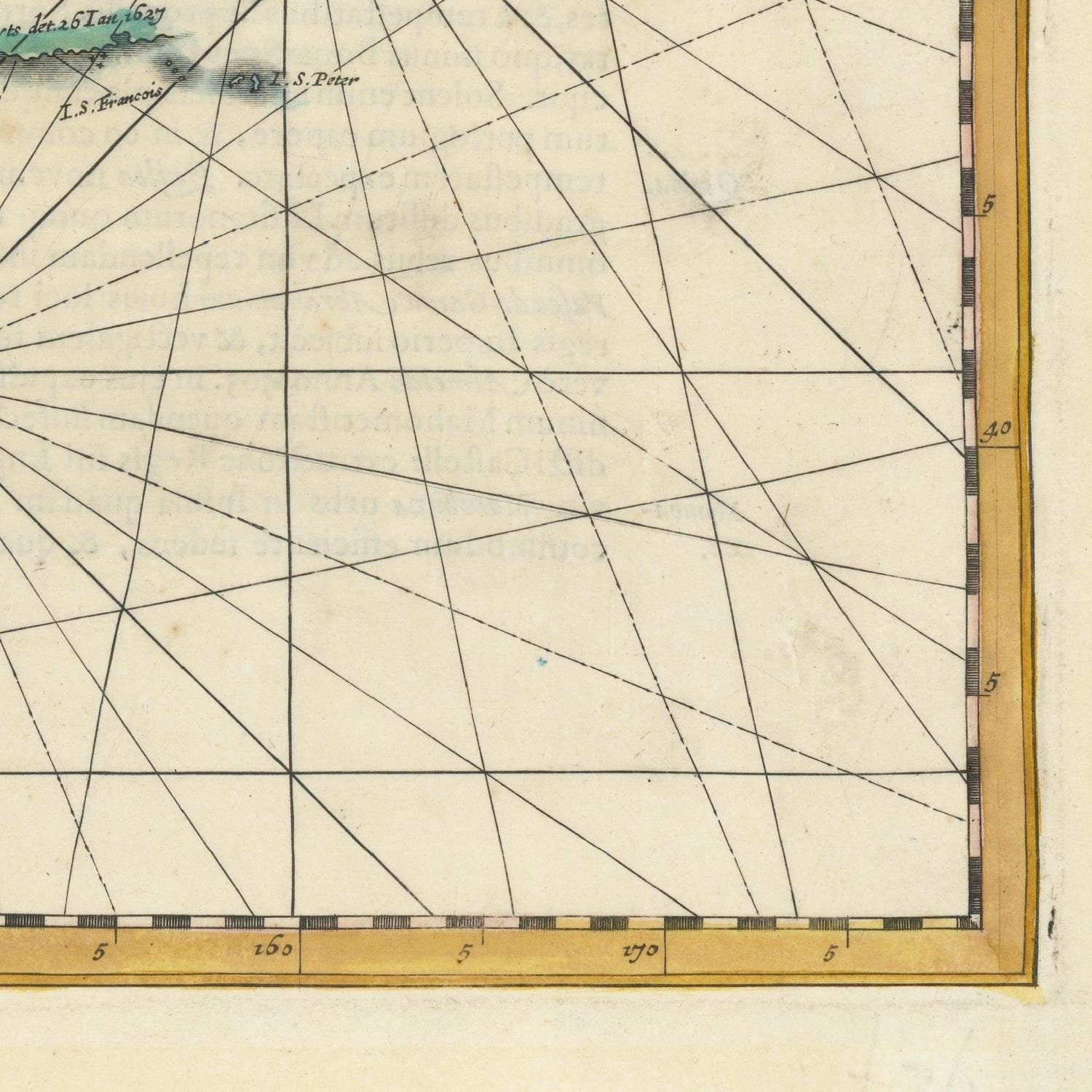 detail of the map from the bottom right corner