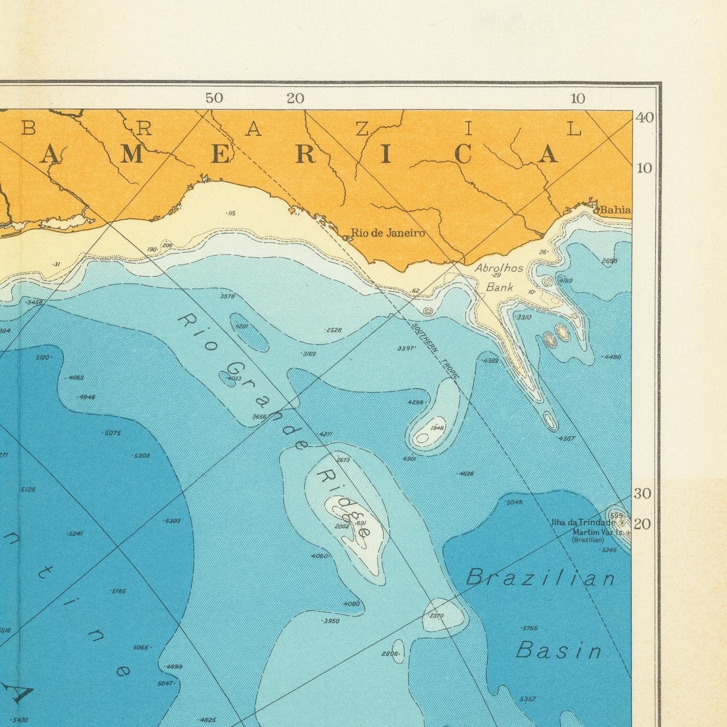 detail of the map from the top right corner