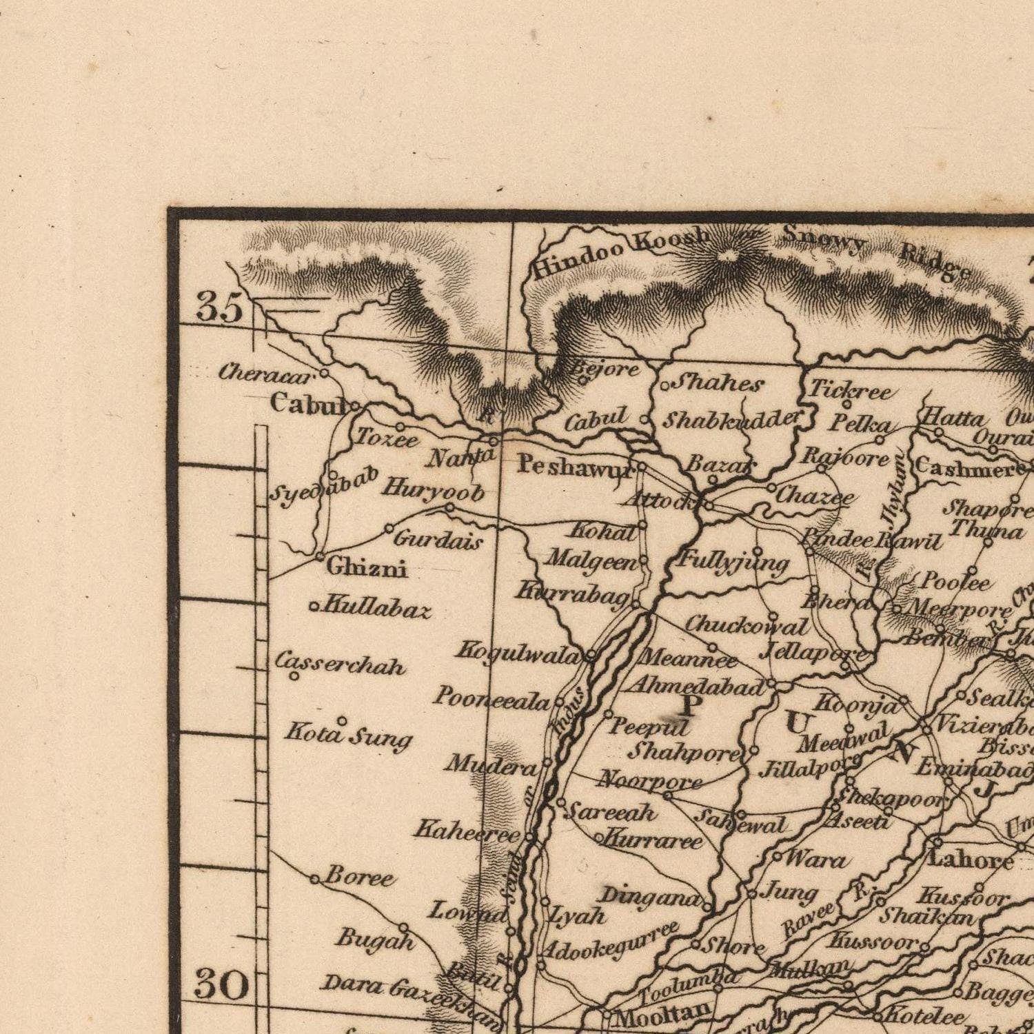 detail of the map from the top left corner