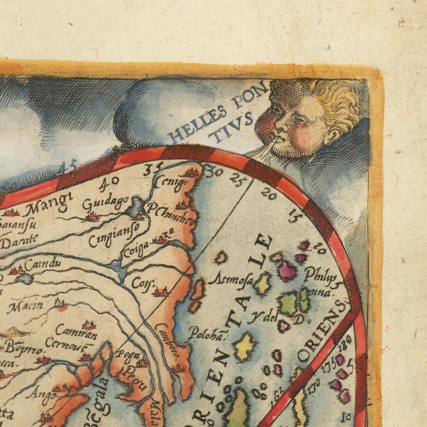 detail of the map from the top right corner