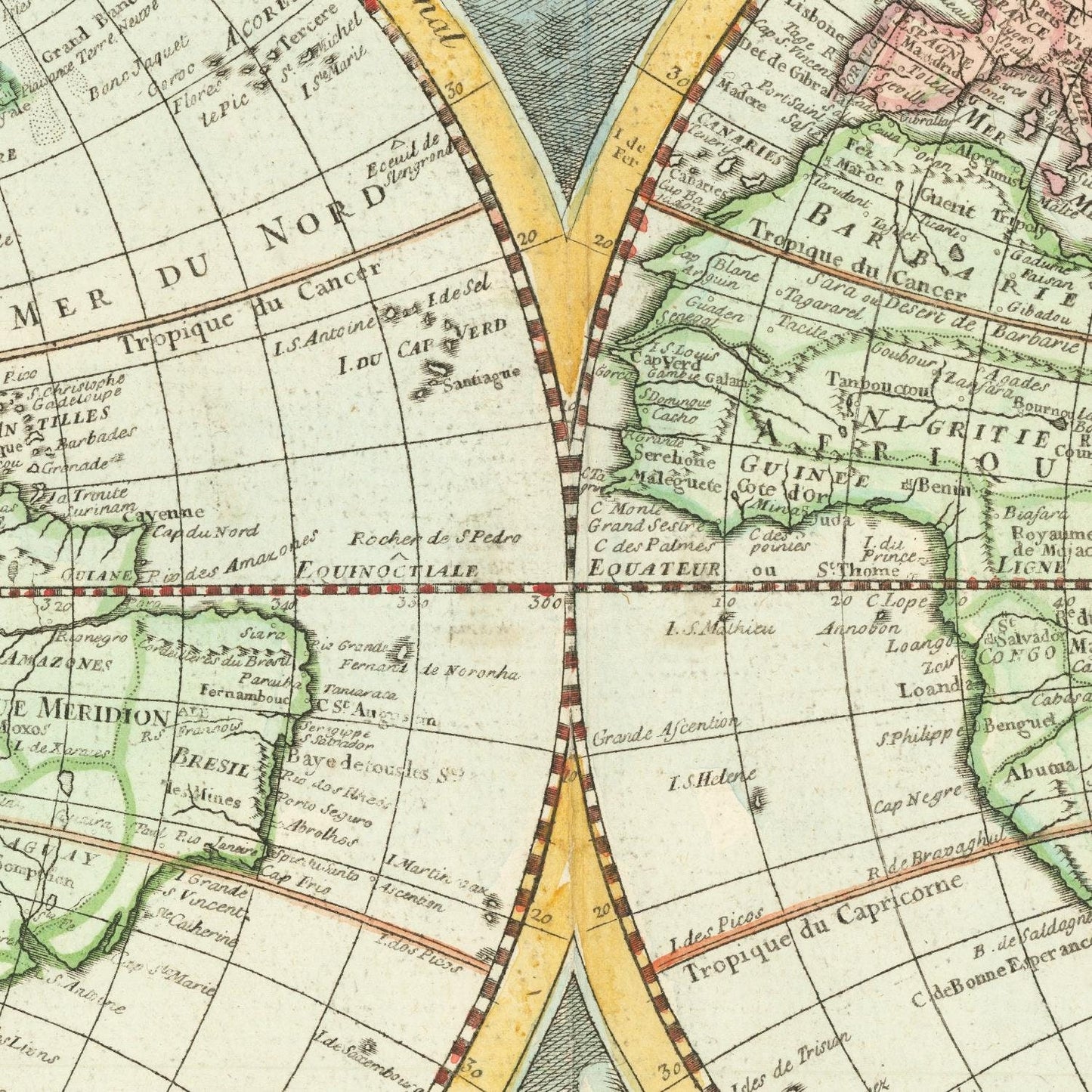 detail of the map from the centre 