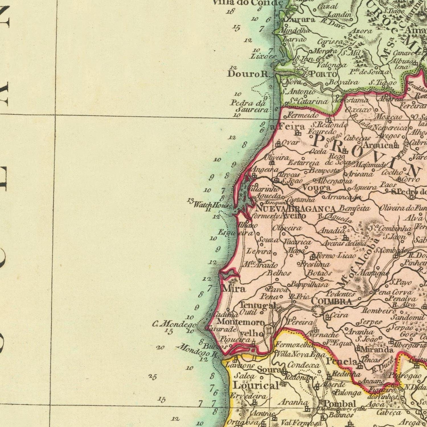 detail of the map from the centre left