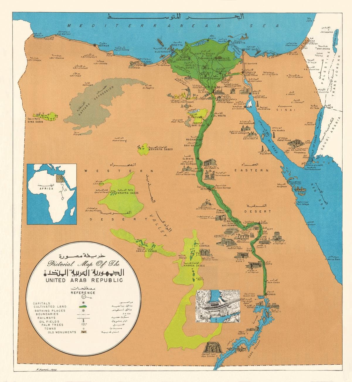 presentation of the map reproduction without a frame