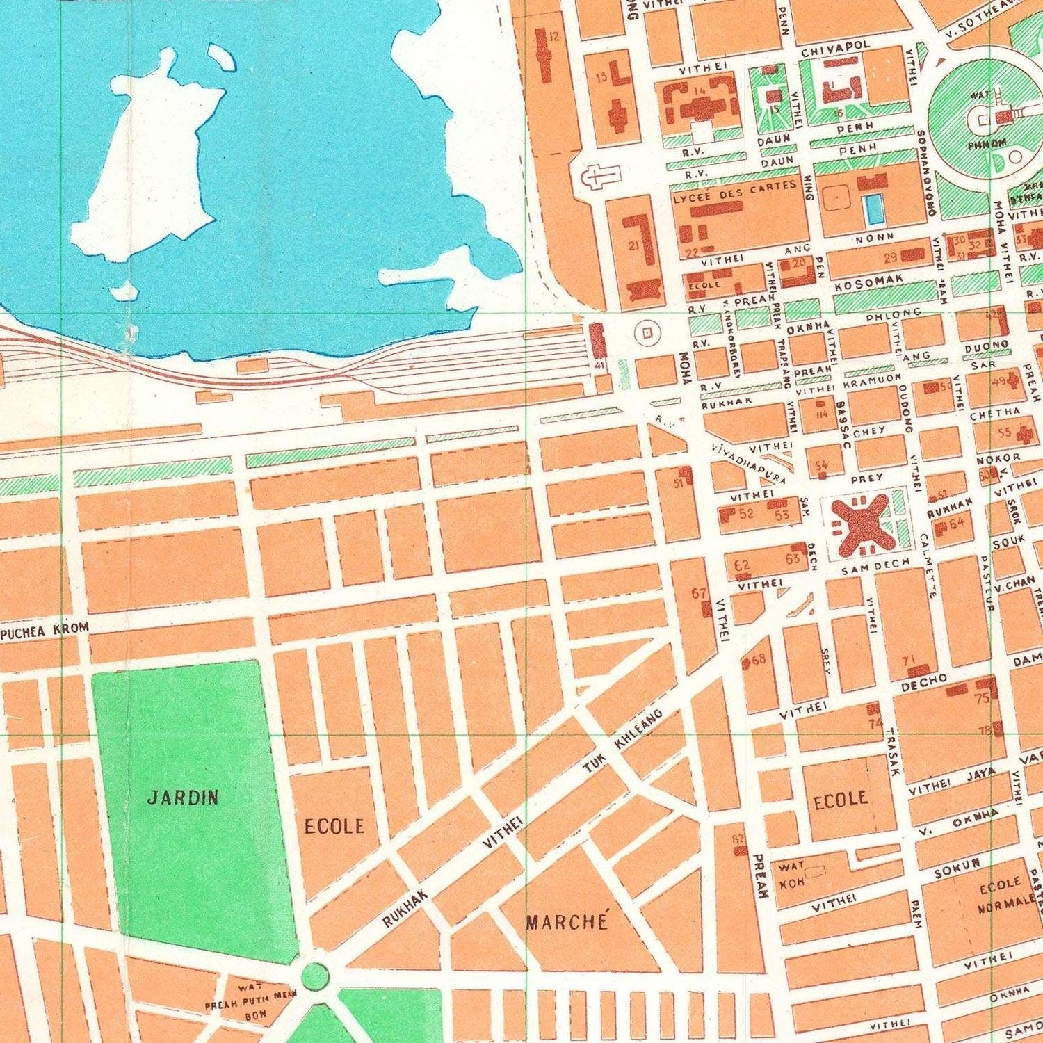 detail of the map from the centre 