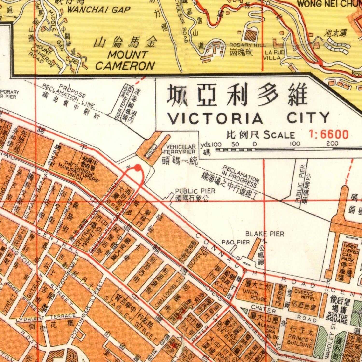 detail of the map from the centre 