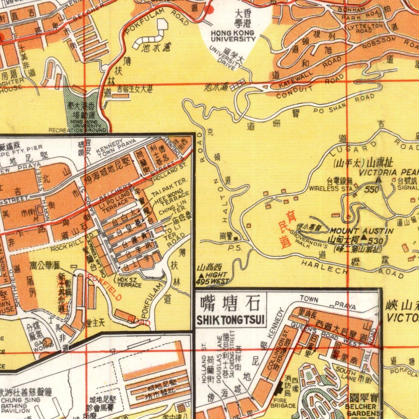 detail of the map from the centre left