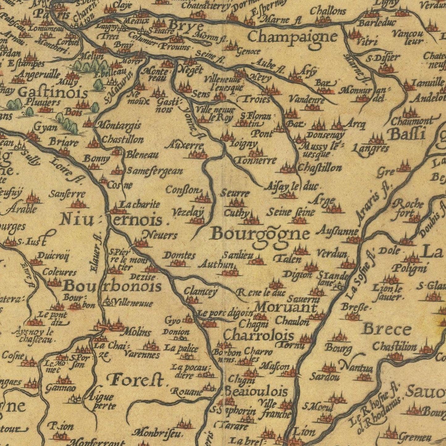 detail of the map from the centre 