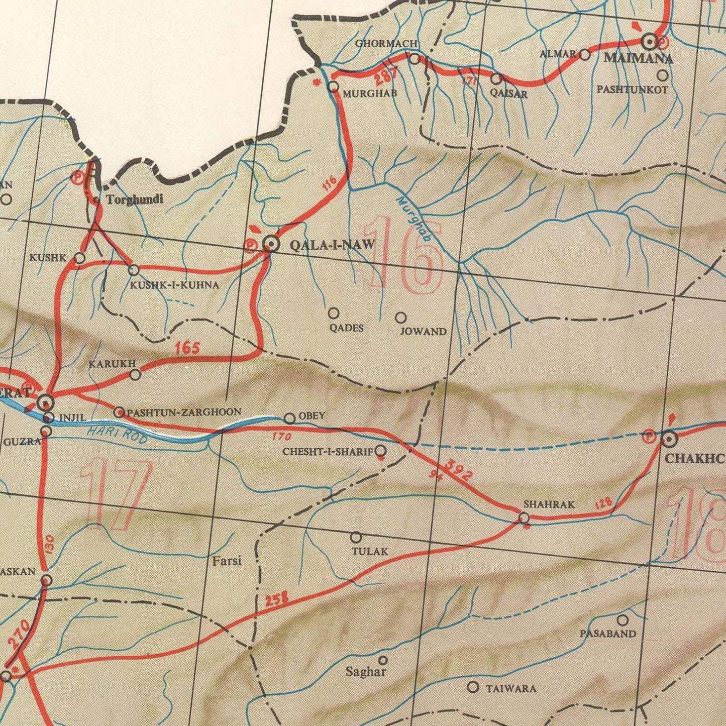 detail of the map from the centre left