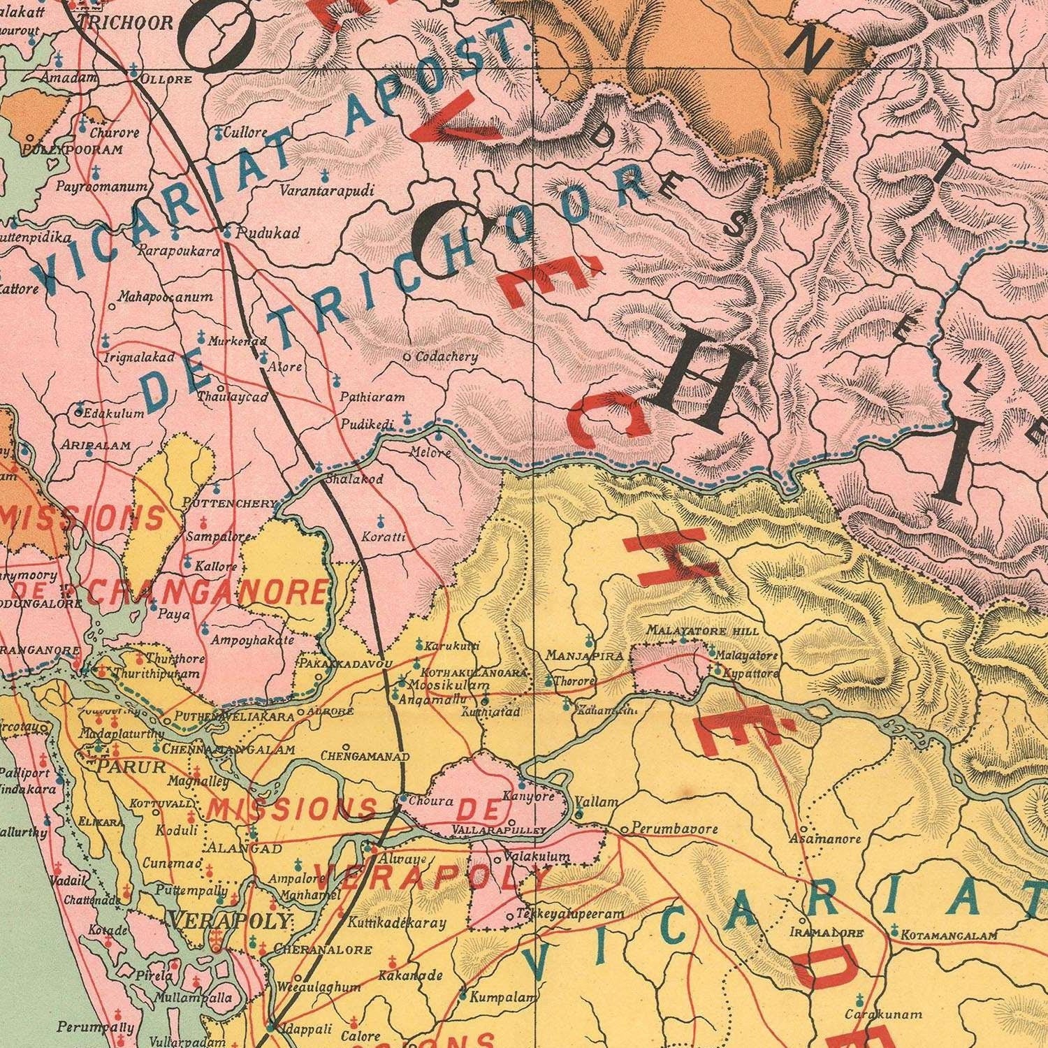 detail of the map from the centre 