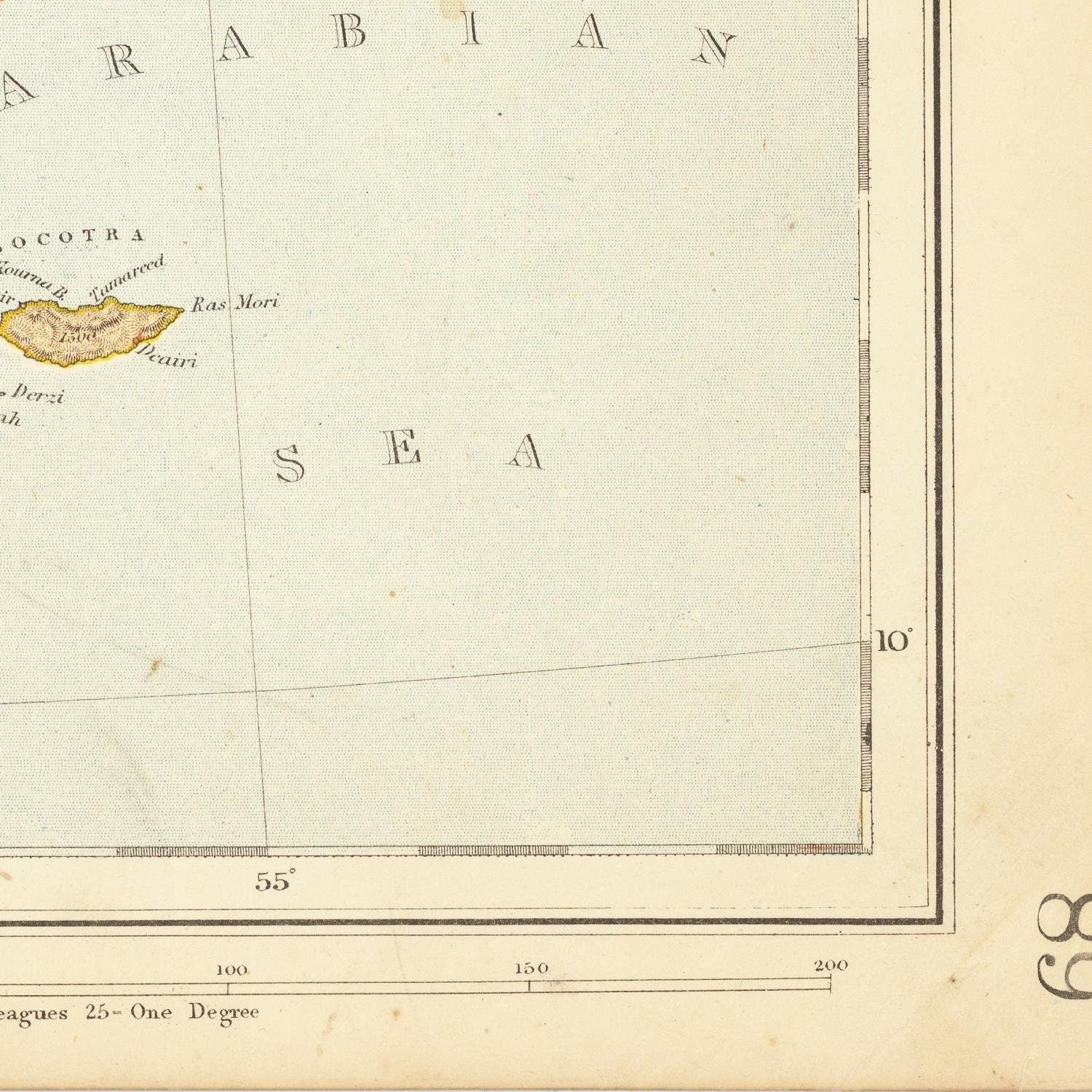 detail of the map from the bottom right corner