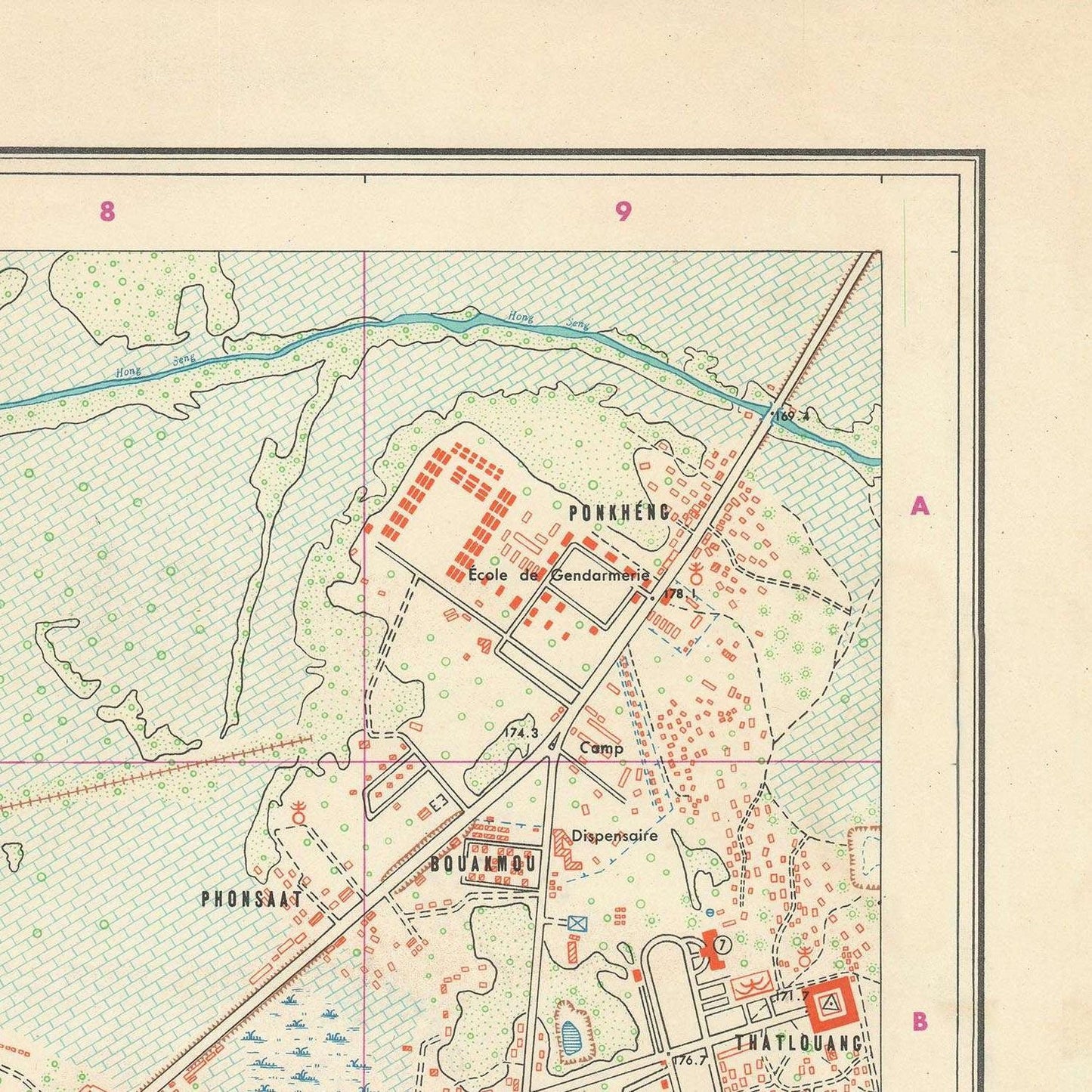 detail of the map from the top right corner