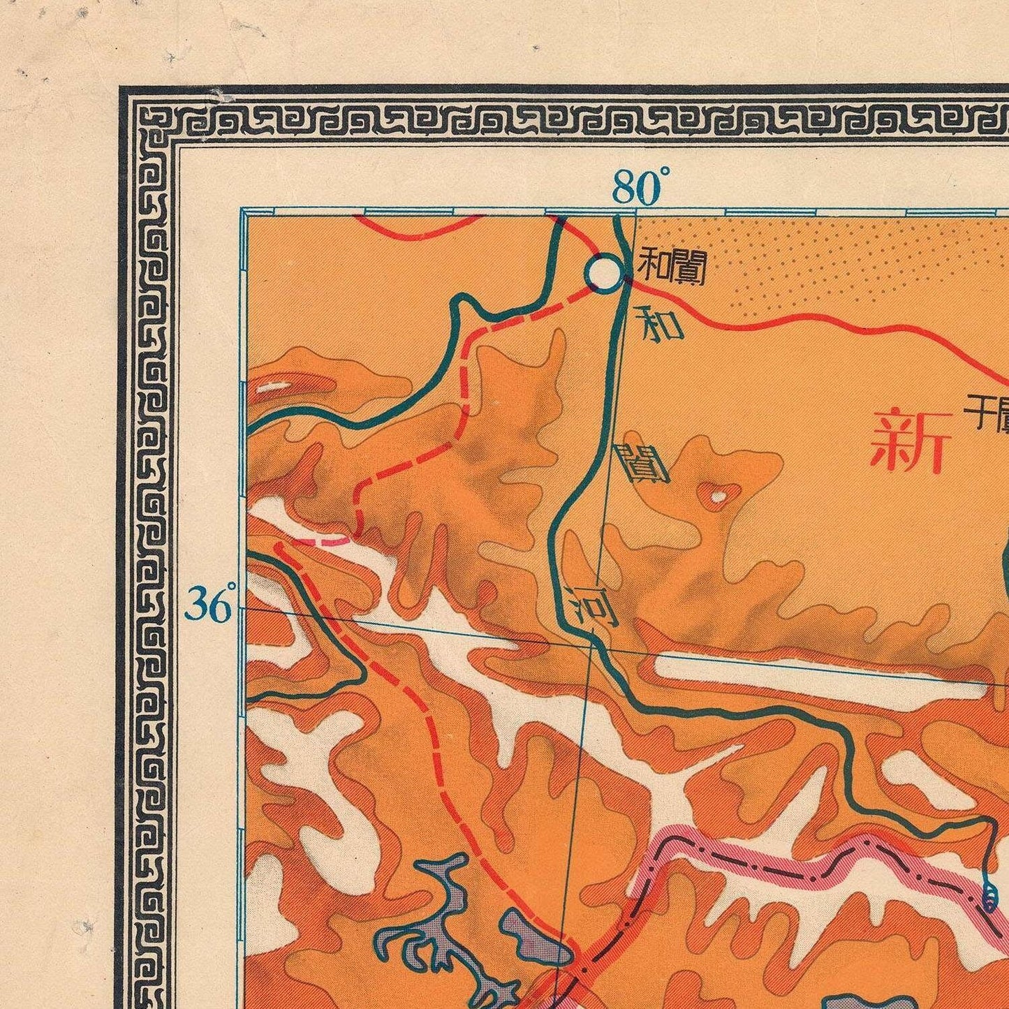 detail of the map from the top left corner