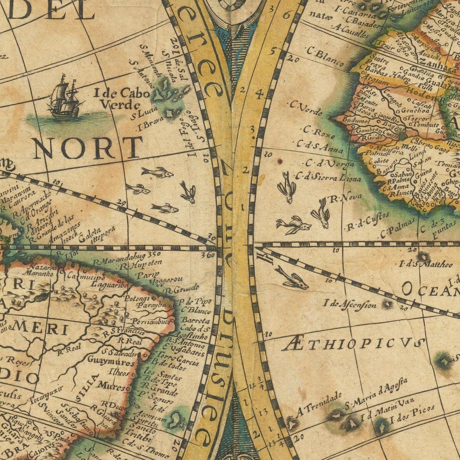 detail of the map from the centre 