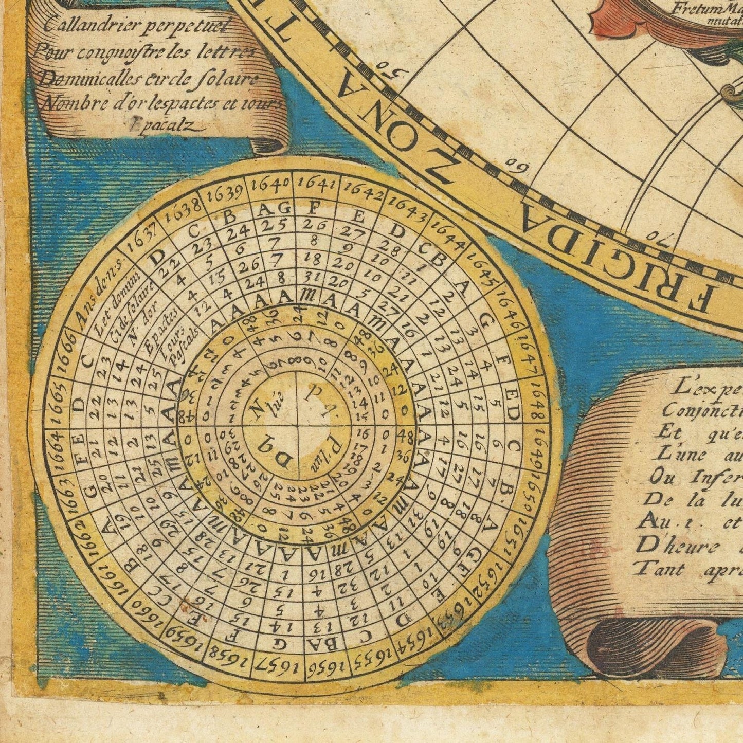 detail of the map from the bottom left corner