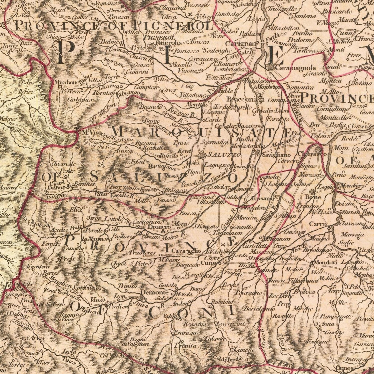 detail of the map from the centre 