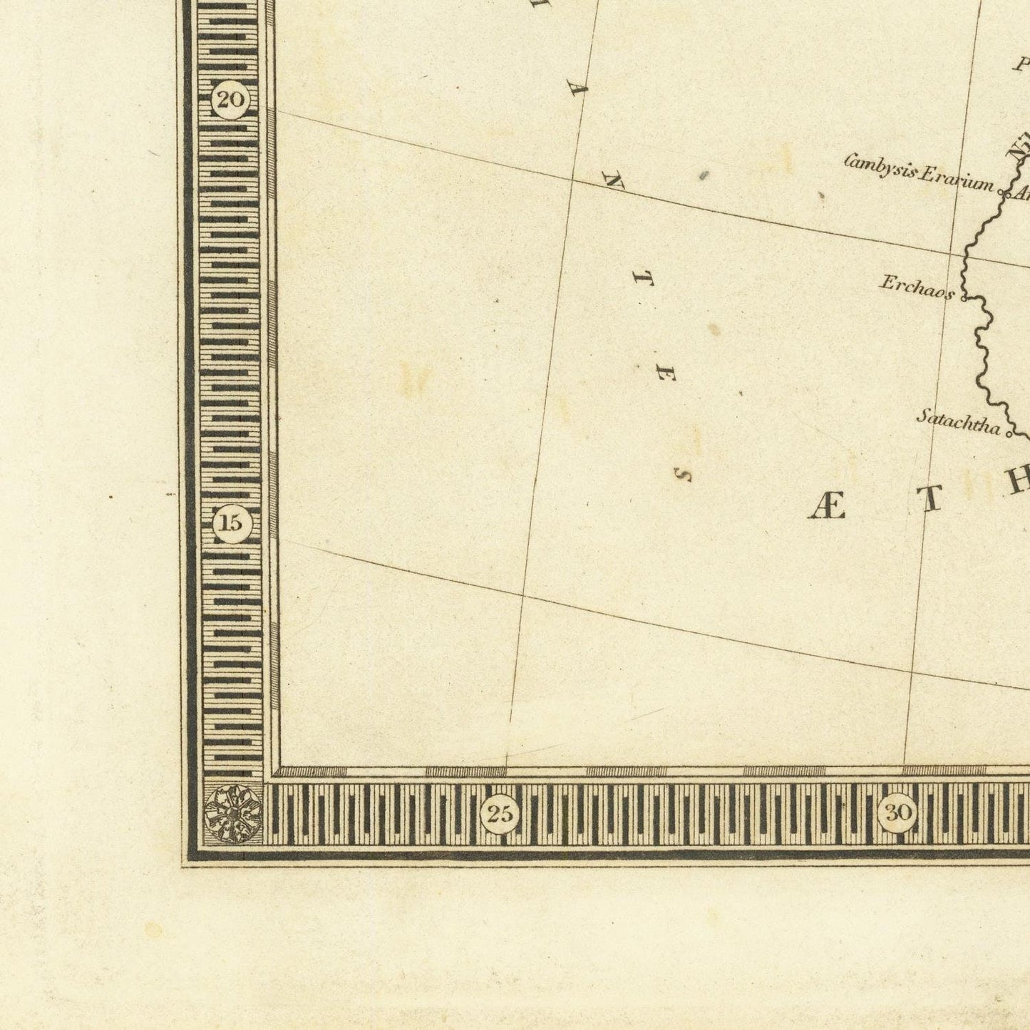 detail of the map from the bottom left corner