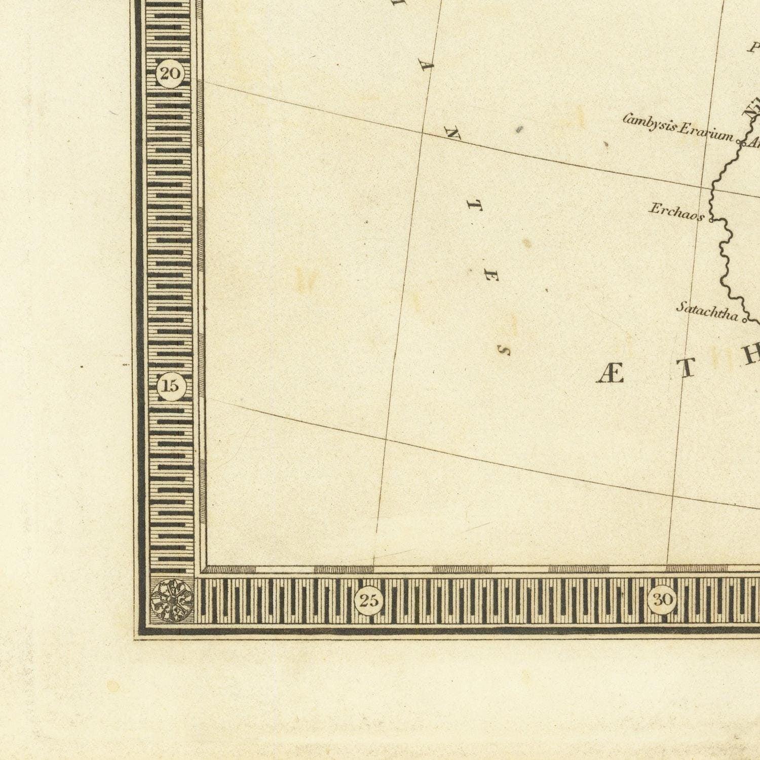 detail of the map from the bottom left corner