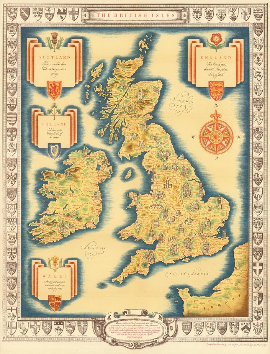 presentation of the map reproduction without a frame