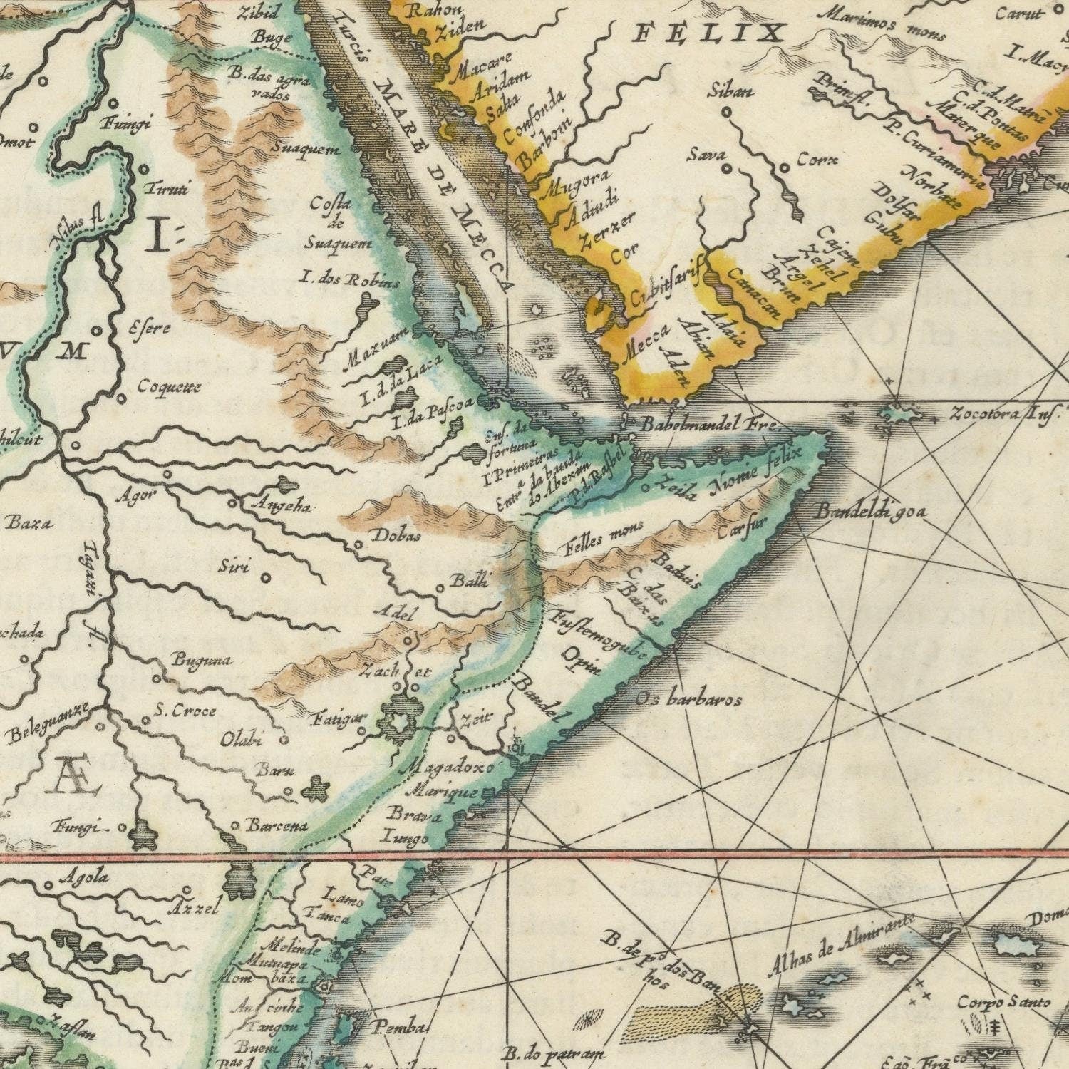 detail of the map from the centre 